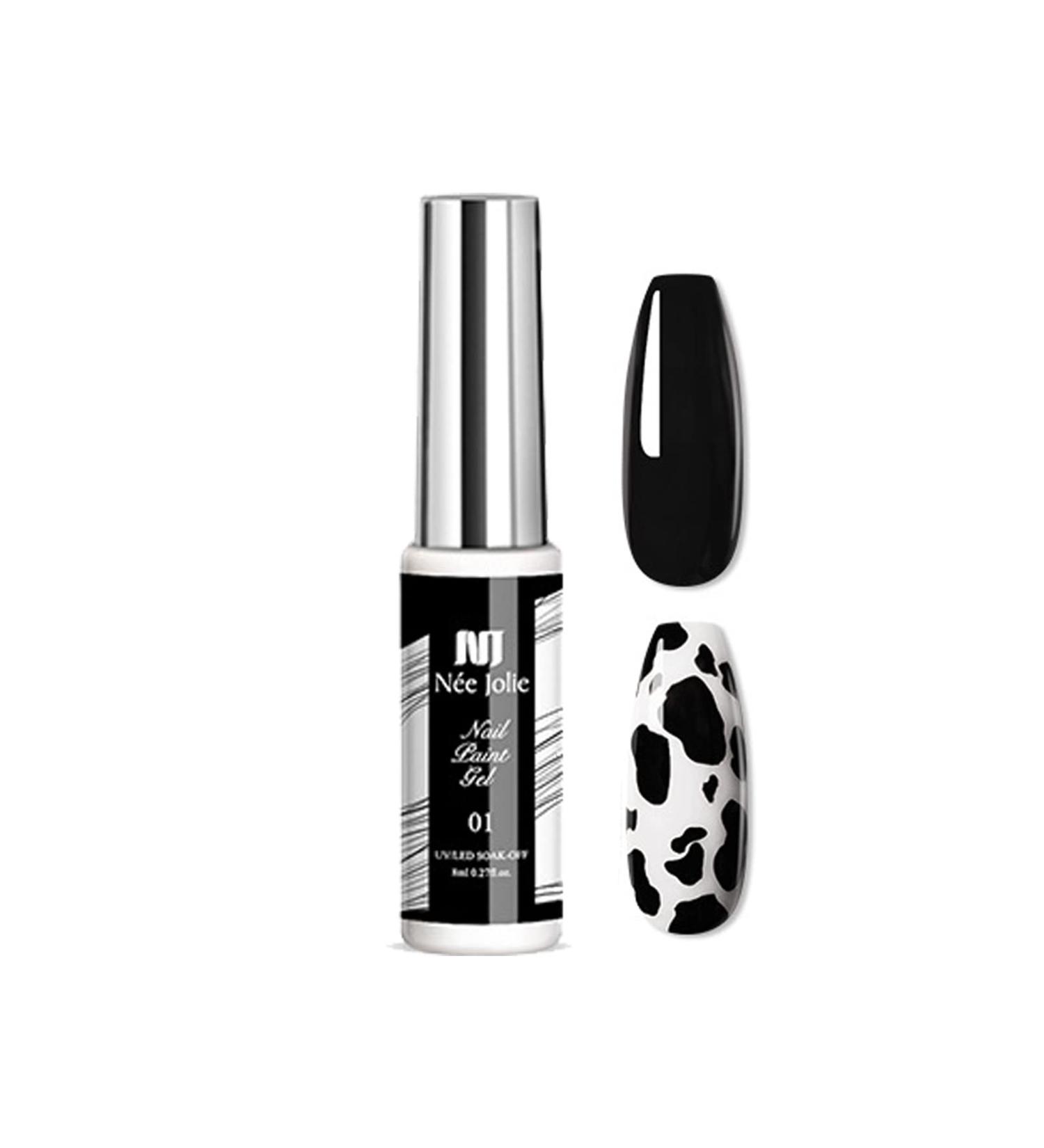 Liner Nail Gel Polish - Black Gel Liner Nail Art Polish Soak Off French Manicure Gel for Drawing Lines and Color Painting UV Liner Gel for Nail Starter Home DIY Nail Art - Buy Online on GoSupps.com