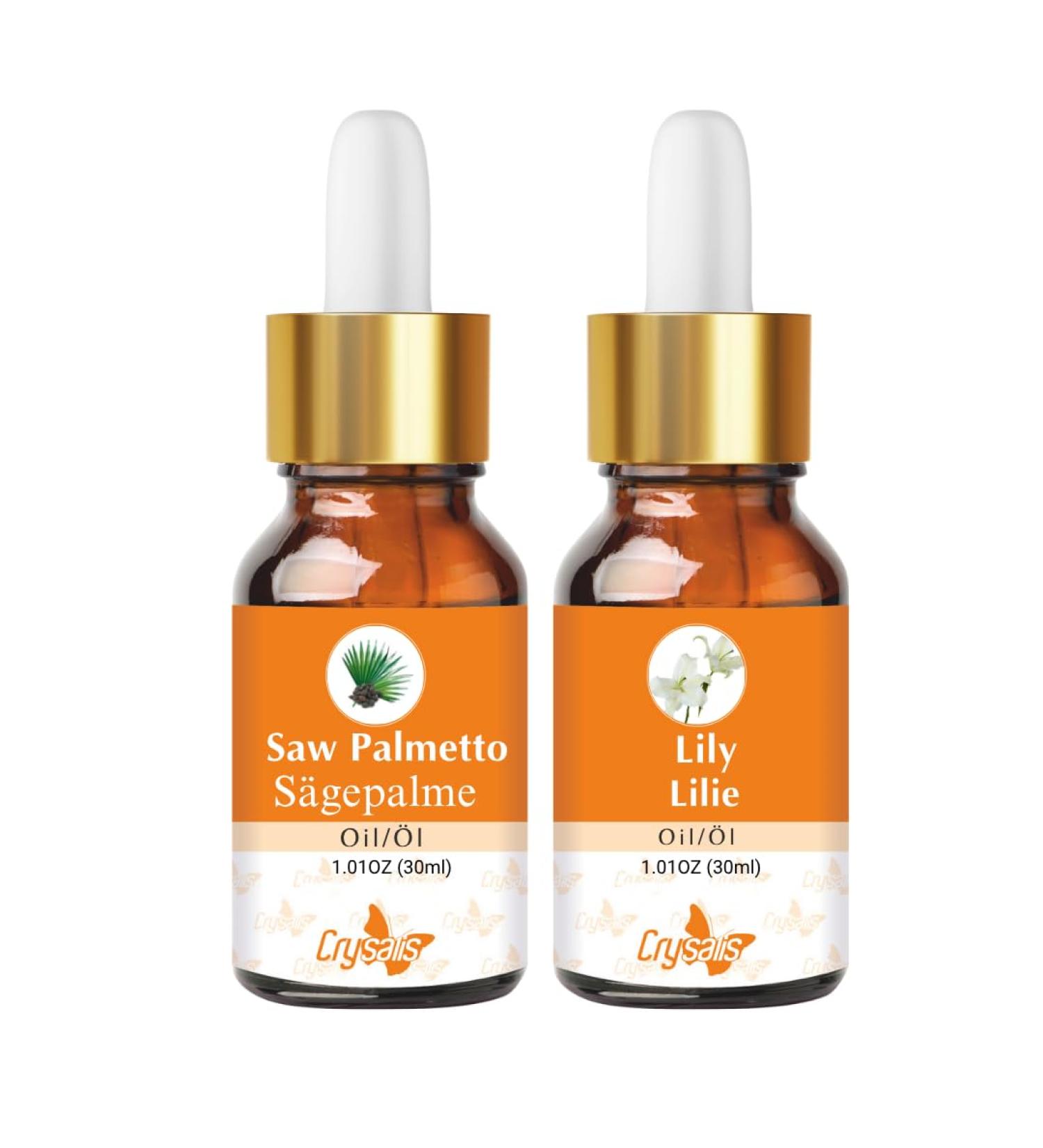 CRYSALIS Crysalis Oil Combo: Saw Palmetto (Serenoa repens) - 30 ml/1.01 Fl oz & Lily (Lilium Auratum) Oil - 30 ml/1.01 fl oz