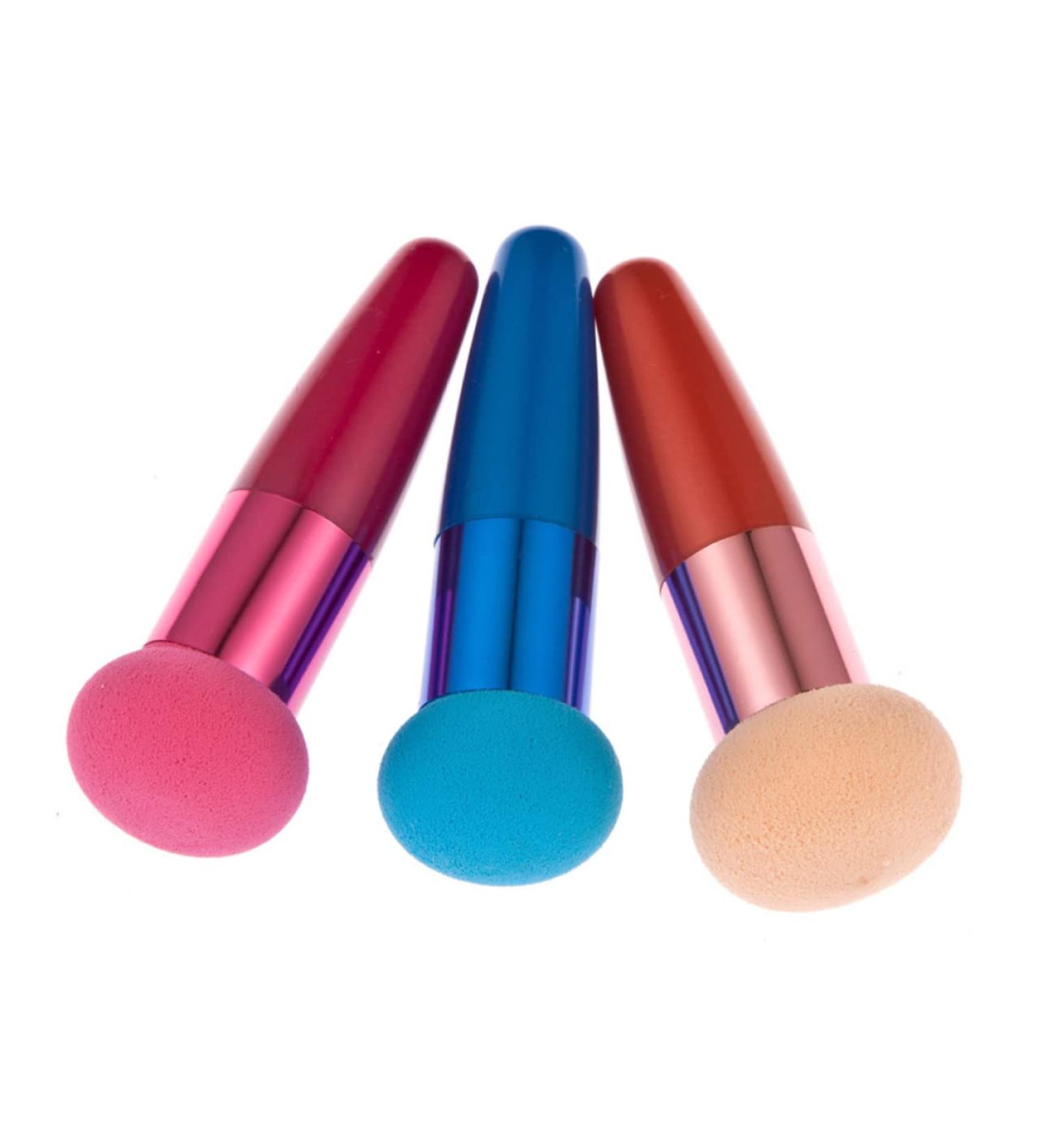 POPETPOP 3PC suit Sponge stick makeup Foundation sponge with makeup brush on stick makeup Mushroom facial foundation sponges travel makeup Cosmetic advanced Lollipop - Buy Online on GoSupps.com