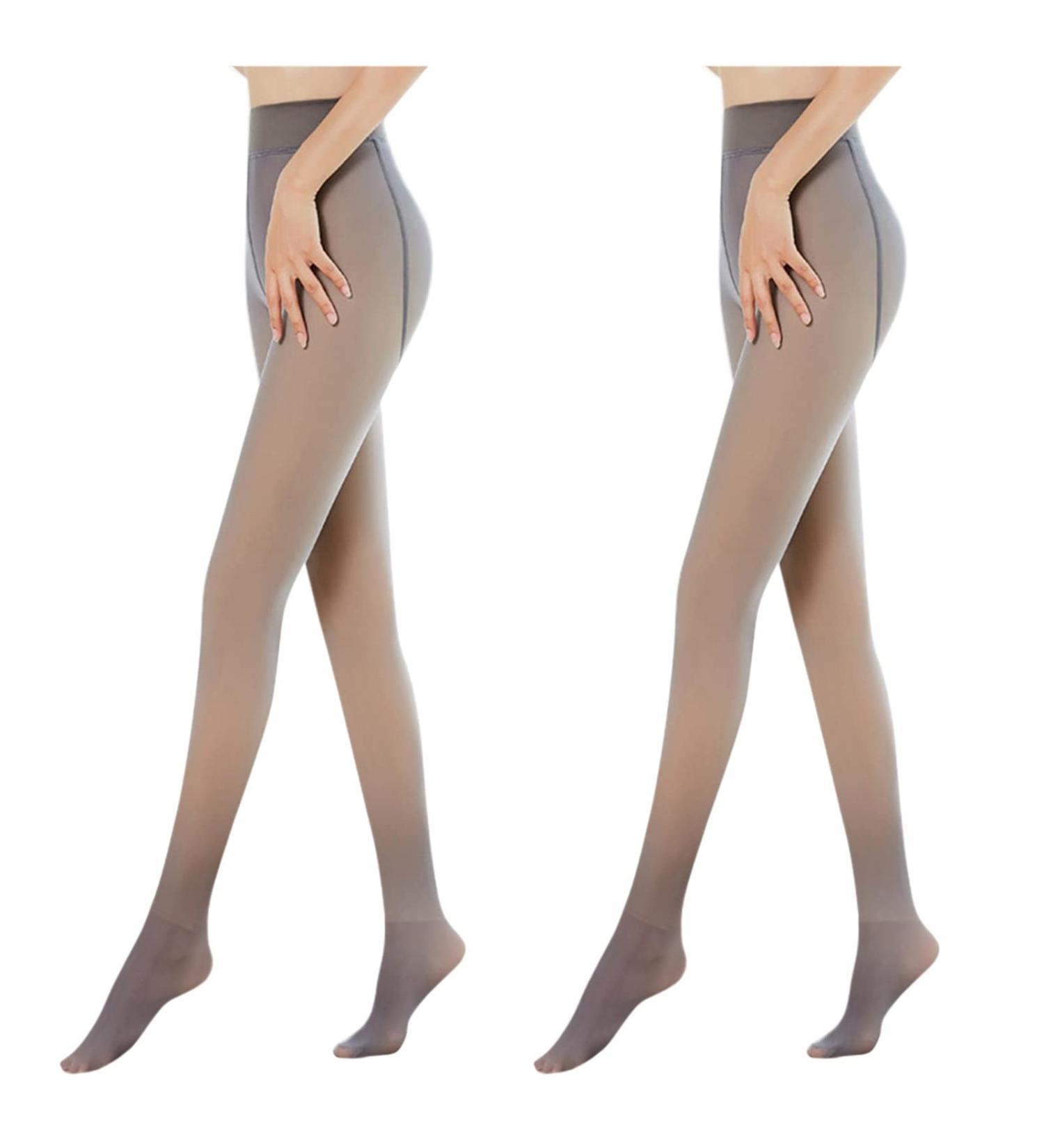 Shop Mjiqing Winter Thermal Pantyhose for Women - Fleece Tights & Leggings 2-Pack in Gray - Buy Online on GoSupps.com