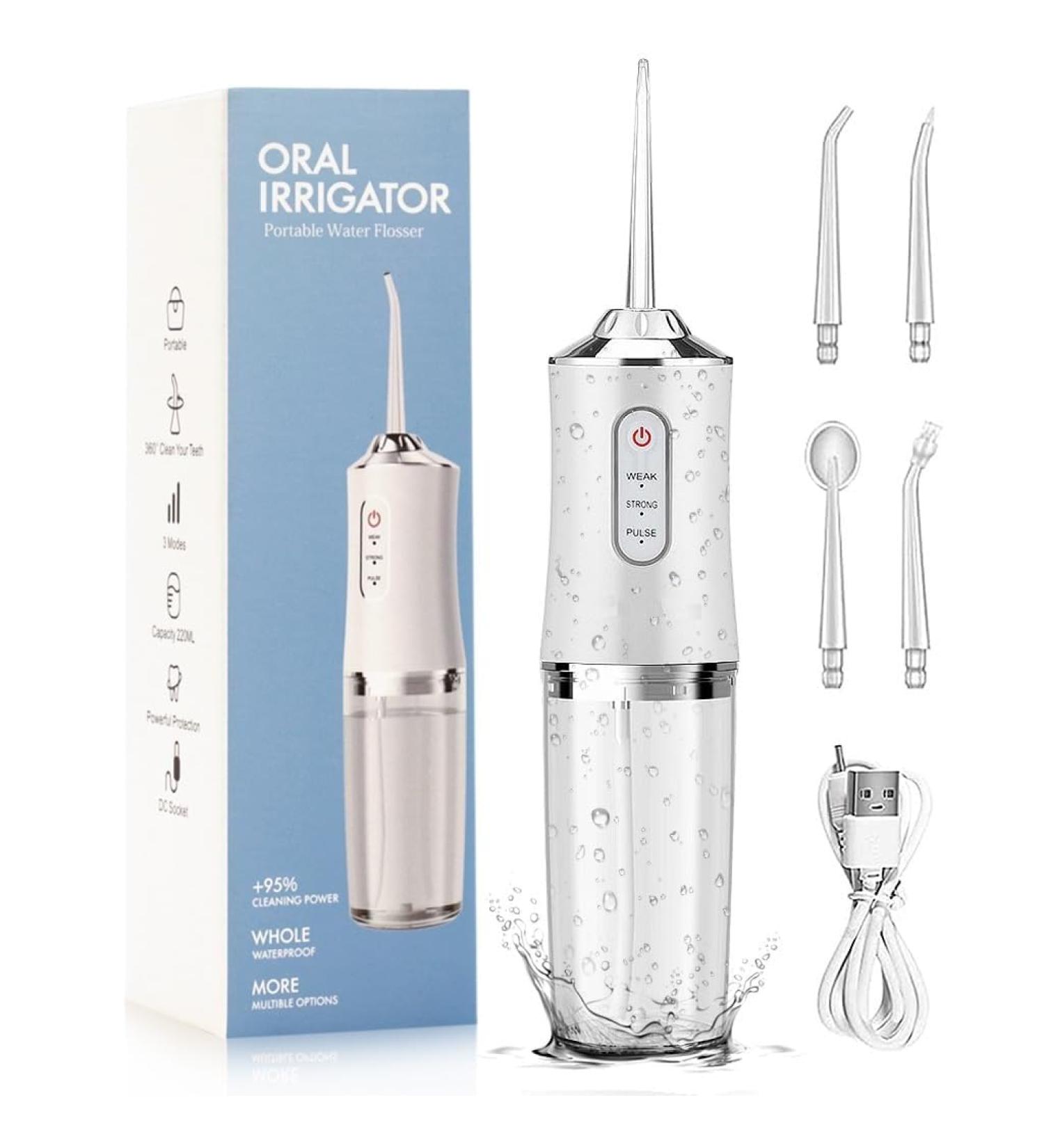 Buy Cordless Water Dental Flosser - 220ml Tank 3 Modes 4 Jets IPX7 Waterproof | International Shipping Available - Buy Online on GoSupps.com