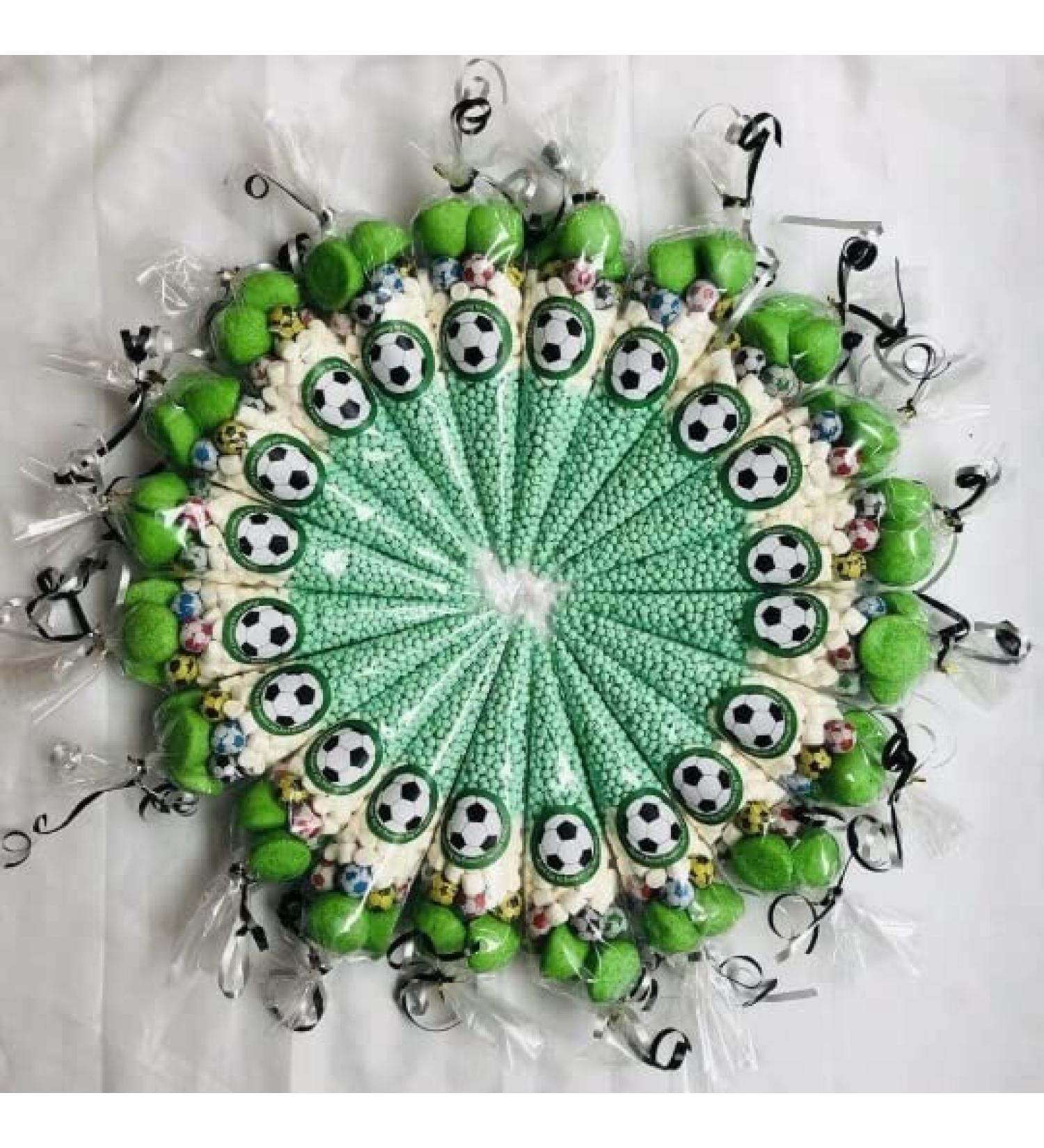 Kids Sweets Football Sweet Cones Footy Candy Chocolate Football Sweets Party Bags Filled Thank You Bag (6) pre-filled made to order millions Marshmallows green paint balls - Buy Online on GoSupps.com