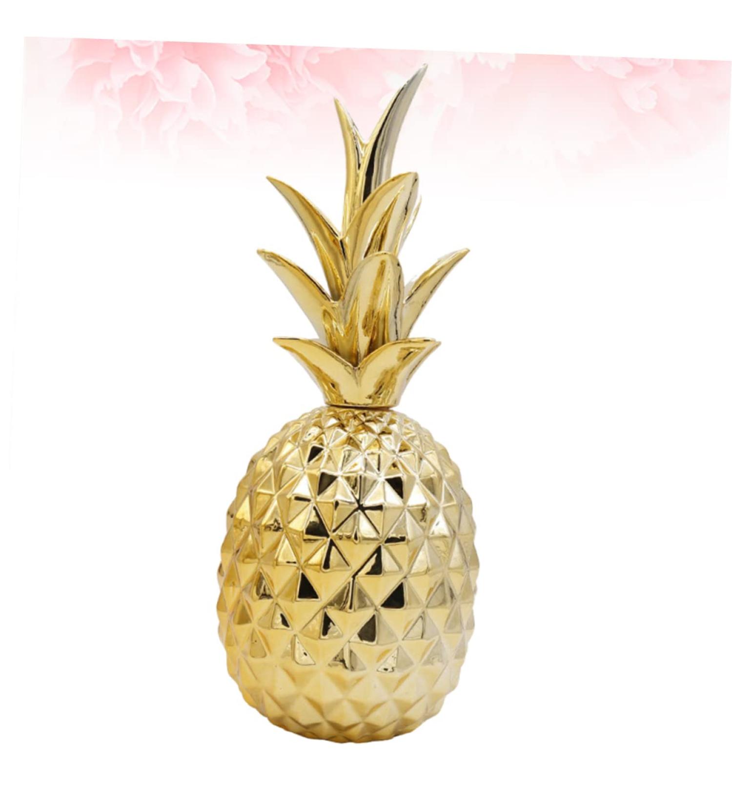 PRETYZOOM Ornament Decor Pineapple Crafts Ceramics Plant Golden 30X10 cm - Buy Online on GoSupps.com