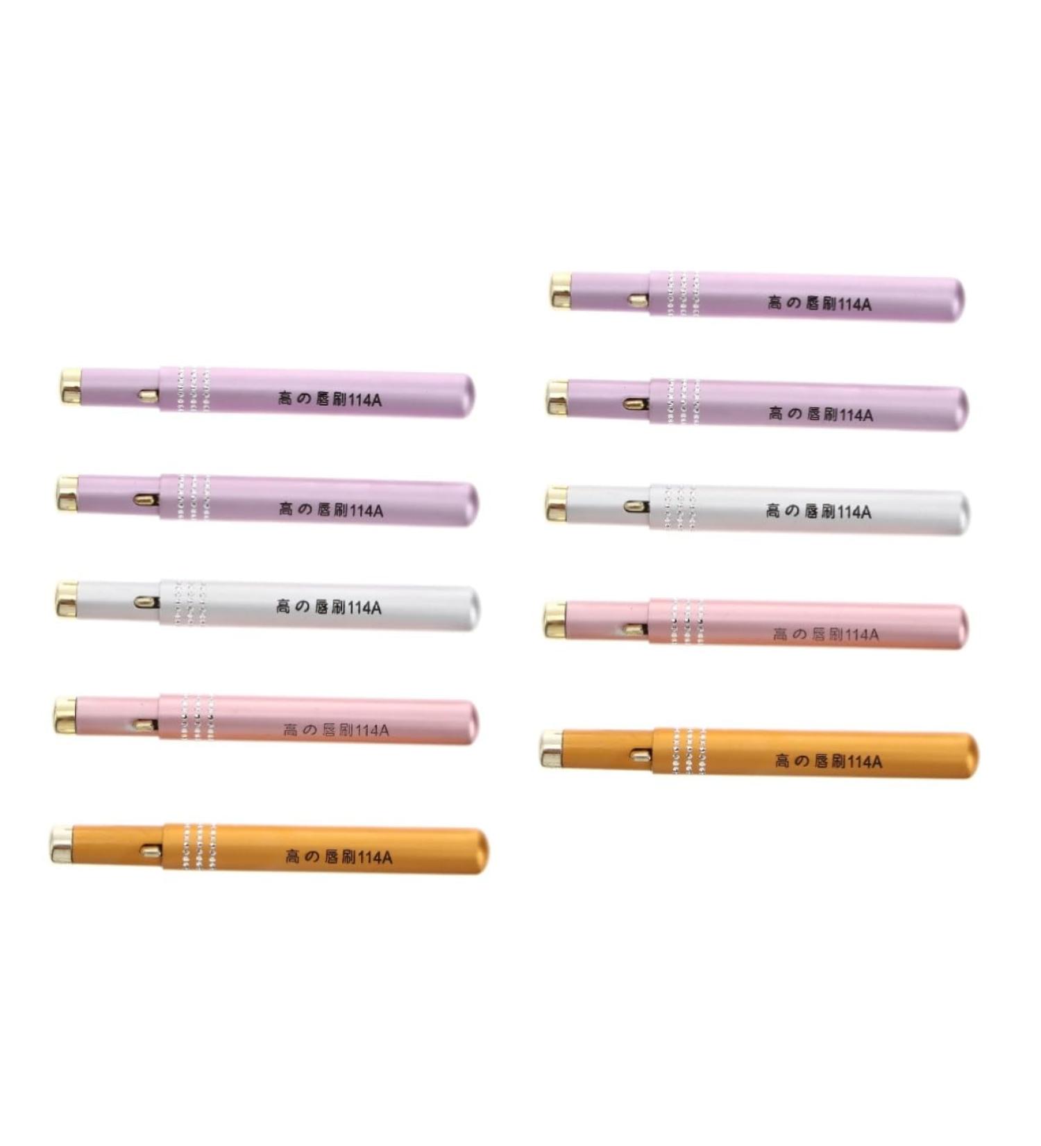 Housoutil 10 Pcs Retractable Lip Brush Metal Lip Brush Portable Mini Lipstick Brush Lip Scruber Portable Makeup Brush Scrubber Lip Gloss Applicators Smudge Stick Pearlescent 11.5x0.8cmx2pcs Assorted Colorx2pcs - Buy Online on GoSupps.com