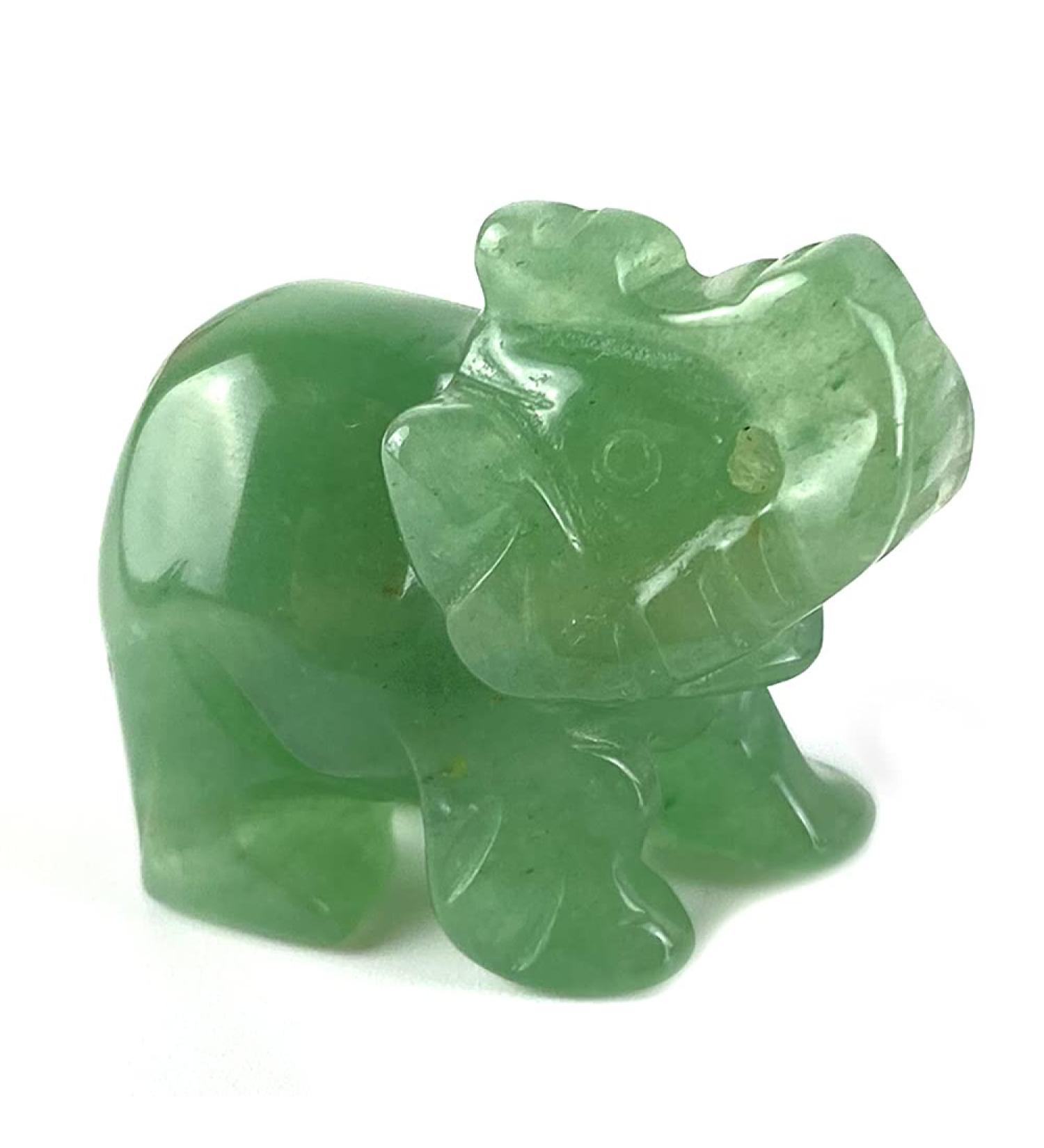 Natural Green Aventurine Elephant Stone 1.5 Inch - Reiki Healing Crystal Gift - Buy Online on GoSupps.com
