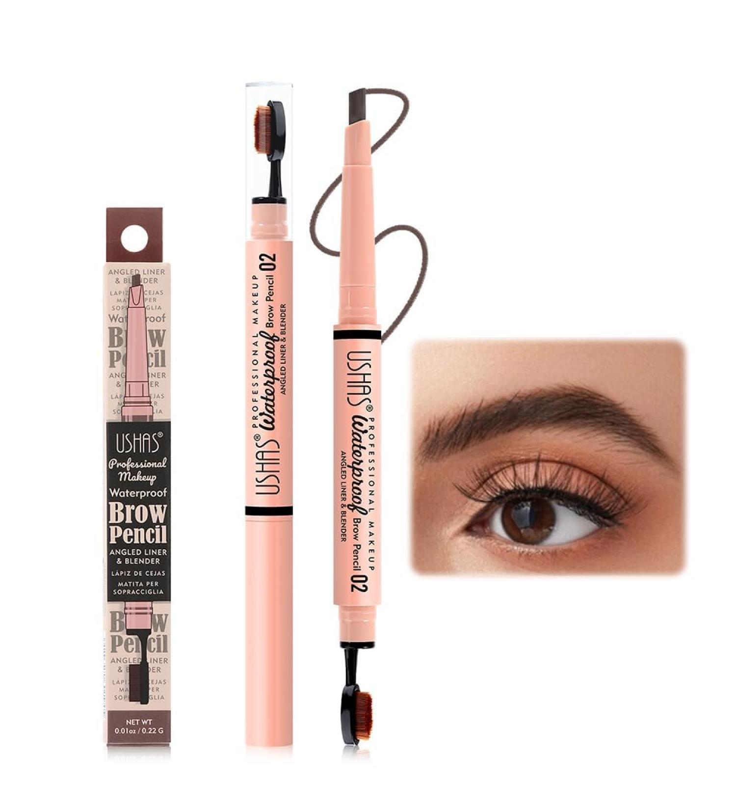Double Ended Eyebrow Pencil With Replacement Tip Eyebrow Definer Pencil Micro Percision Tip Natural Looking Waterproof No Need To Sharpen And Not Easy To Fade Eyebrow Pencil (02 Dark brown) - Buy Online on GoSupps.com