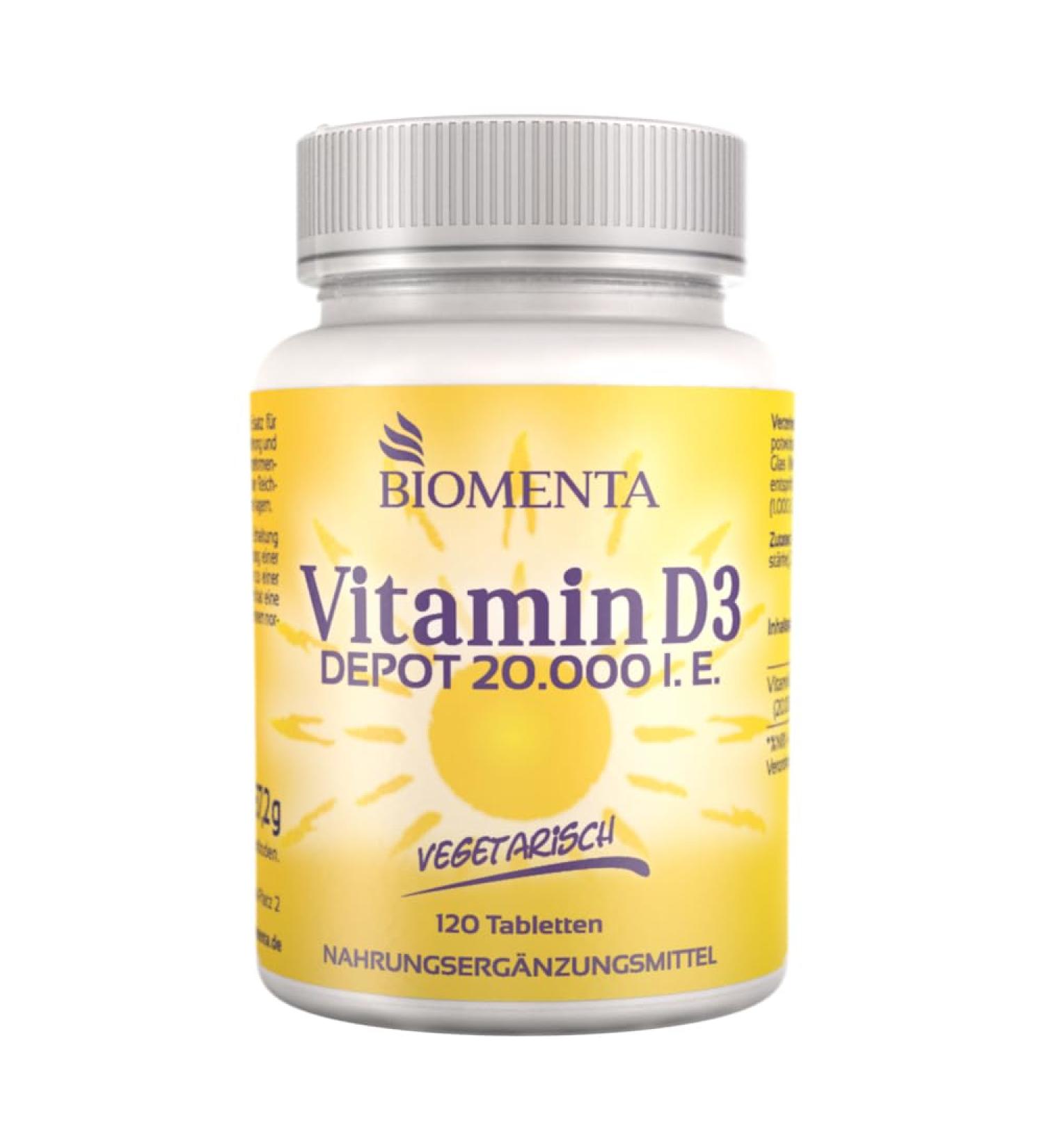 Buy BIOMENTA Vitamin D3 High-Dose 20 000 IU Tablets 120 Vegetarian Tablets Premium Quality for Optimal Health - Buy Online on GoSupps.com