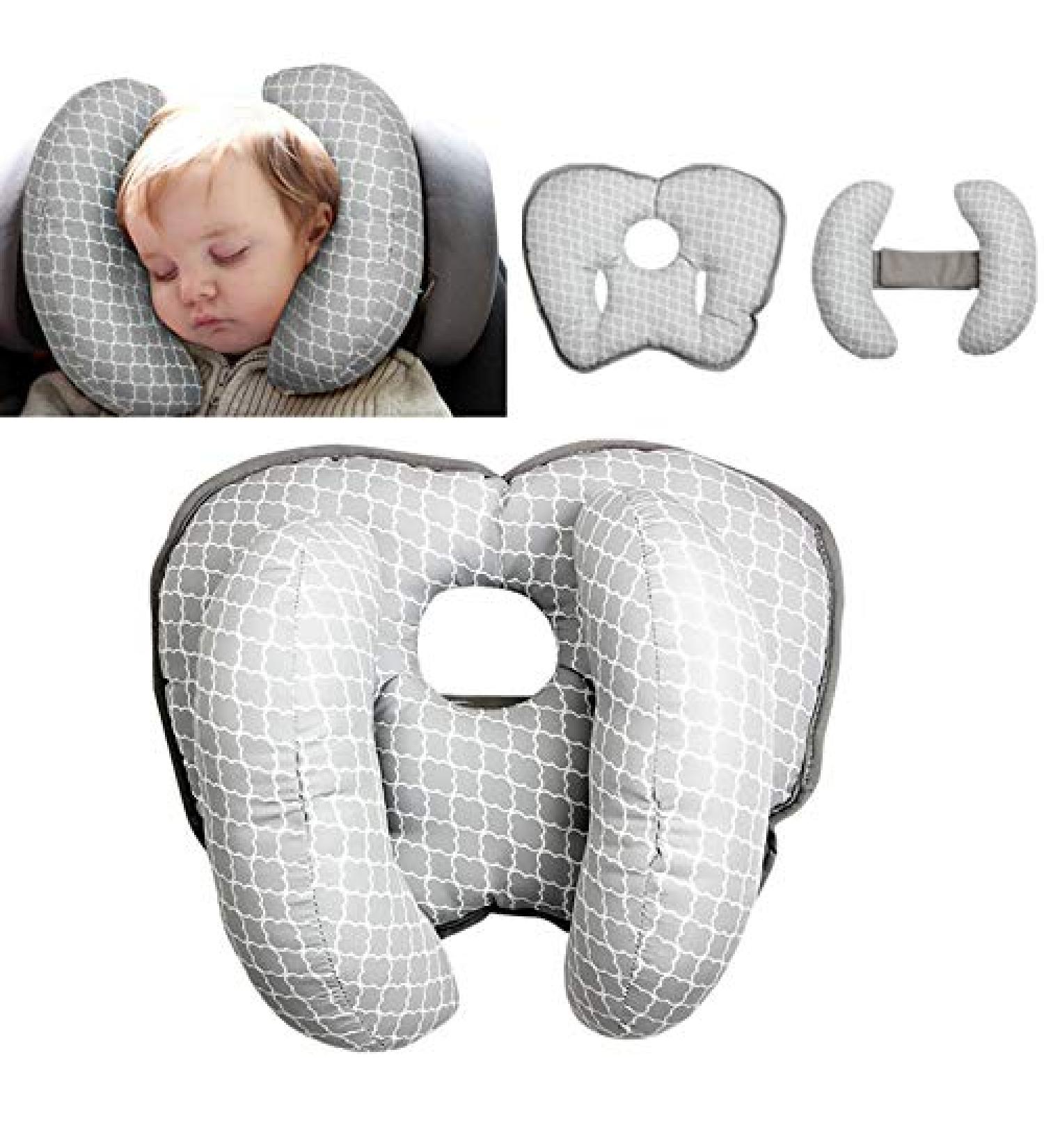 Buy 2 in 1 Baby Travel Cushion | Softhead Neck Support Pillow for Strollers & Beds | Adjustable for 3 Months to 1 Year | Gray - Buy Online on GoSupps.com