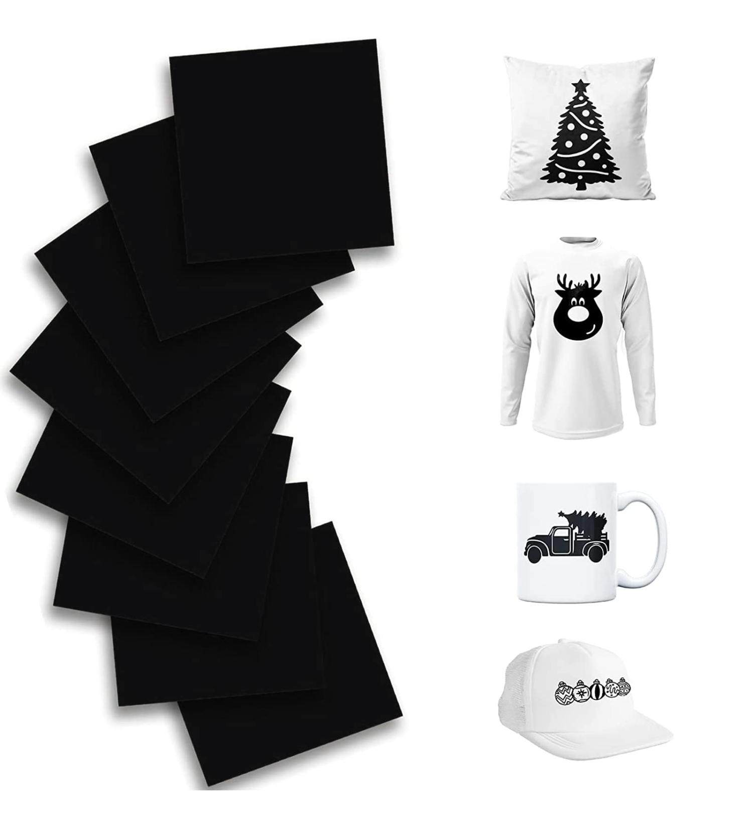 KASYU Infusible Ink Transfer Sheets Bundle - 8Pcs 12x11.8Inch Black Sublimation Paper for Cricut Mug Press and Poly Coaster/Fabric - Buy Online on GoSupps.com