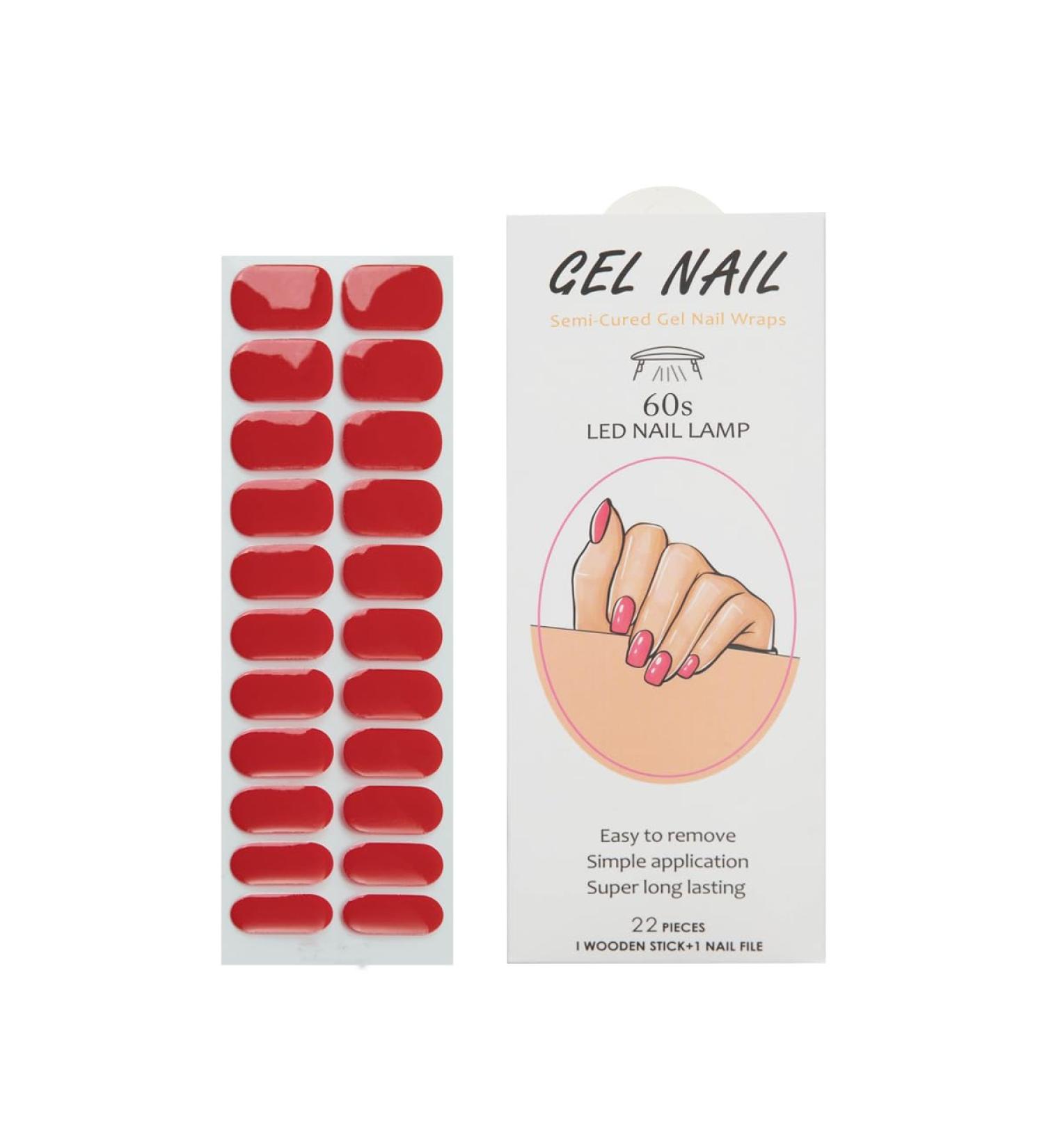 NAILDOKI Nail Stickers 22 Pieces Full Wraps Nail Polish Strips Self-Adhesive Gel Nail Art Decals for Women Girls Uv-004 - Buy Online on GoSupps.com