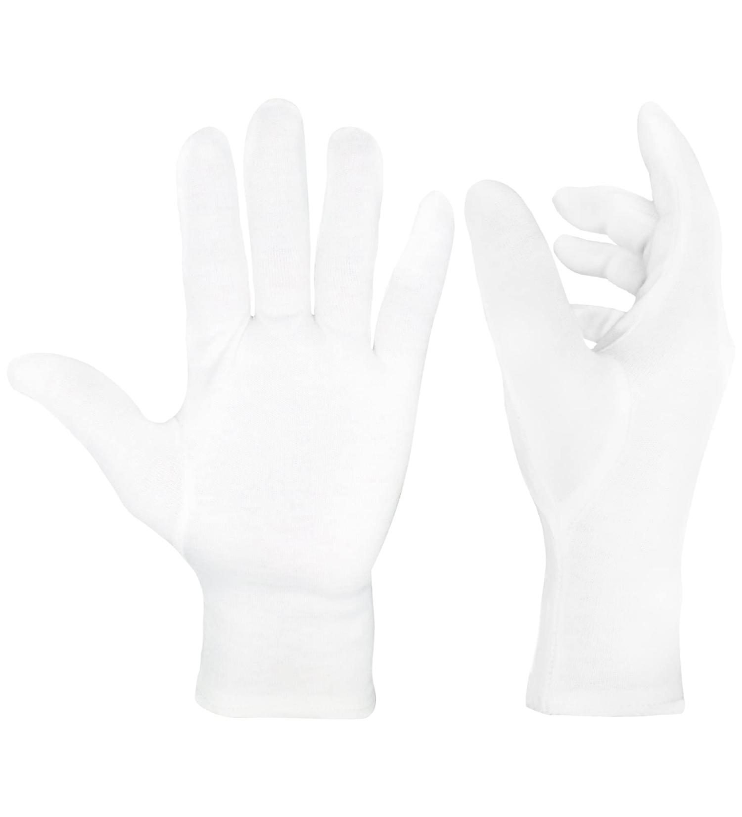 EXBRIECO 12 or 6 Pairs Cotton Gloves Hydrating Gloves Soft Elastic Hand Care Comfortable Gloves Mimo Gloves Jewelry Waiter Costume White or Black M Pack 6 White - Buy Online on GoSupps.com