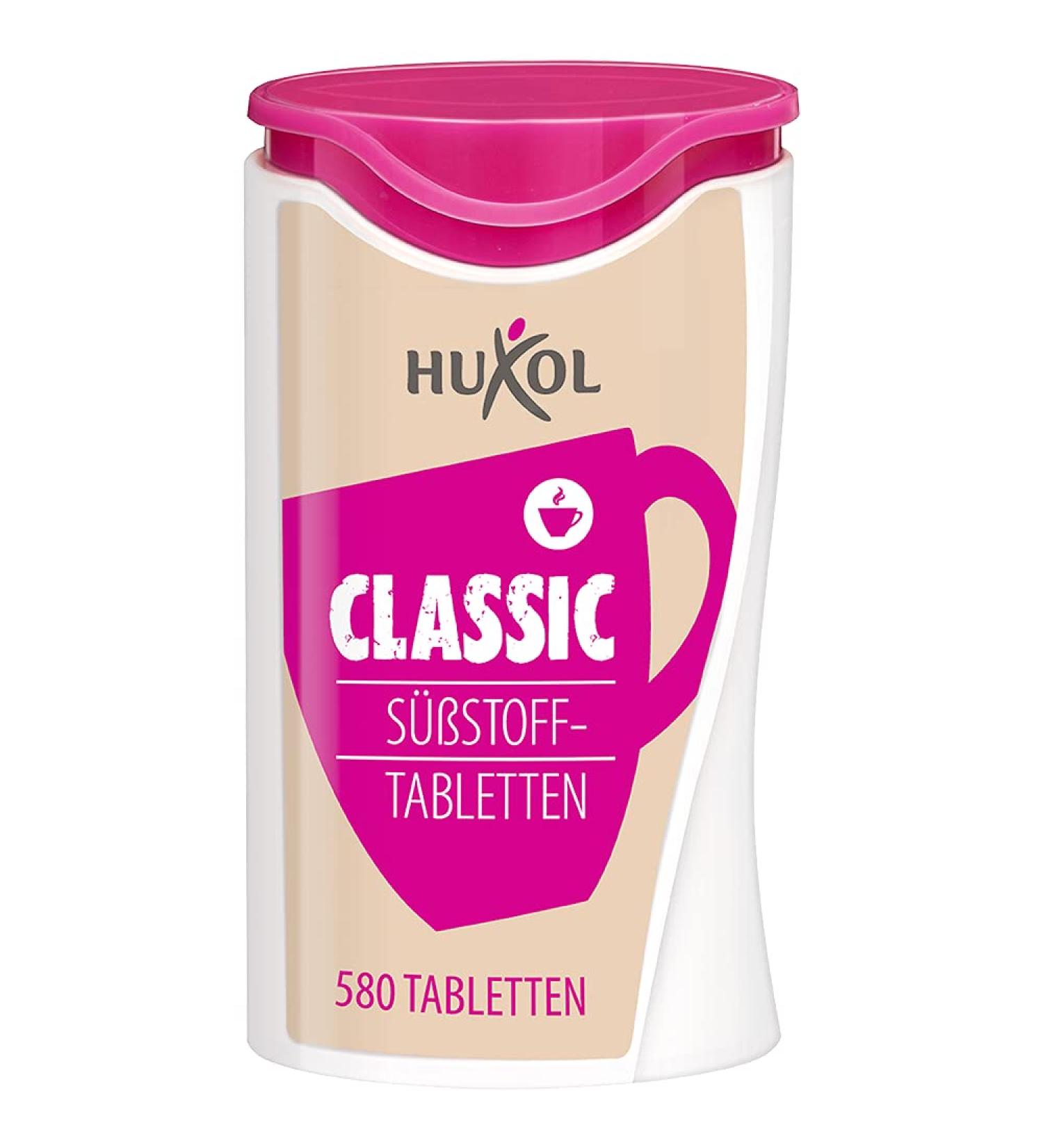 Huxol Classic 580 Tablets - Vegan Gluten-Free Sugar Replacement with Cyclamat & Saccharin | Low-Calorie Sweetener | Halal & Lactose-Free - Buy Online on GoSupps.com