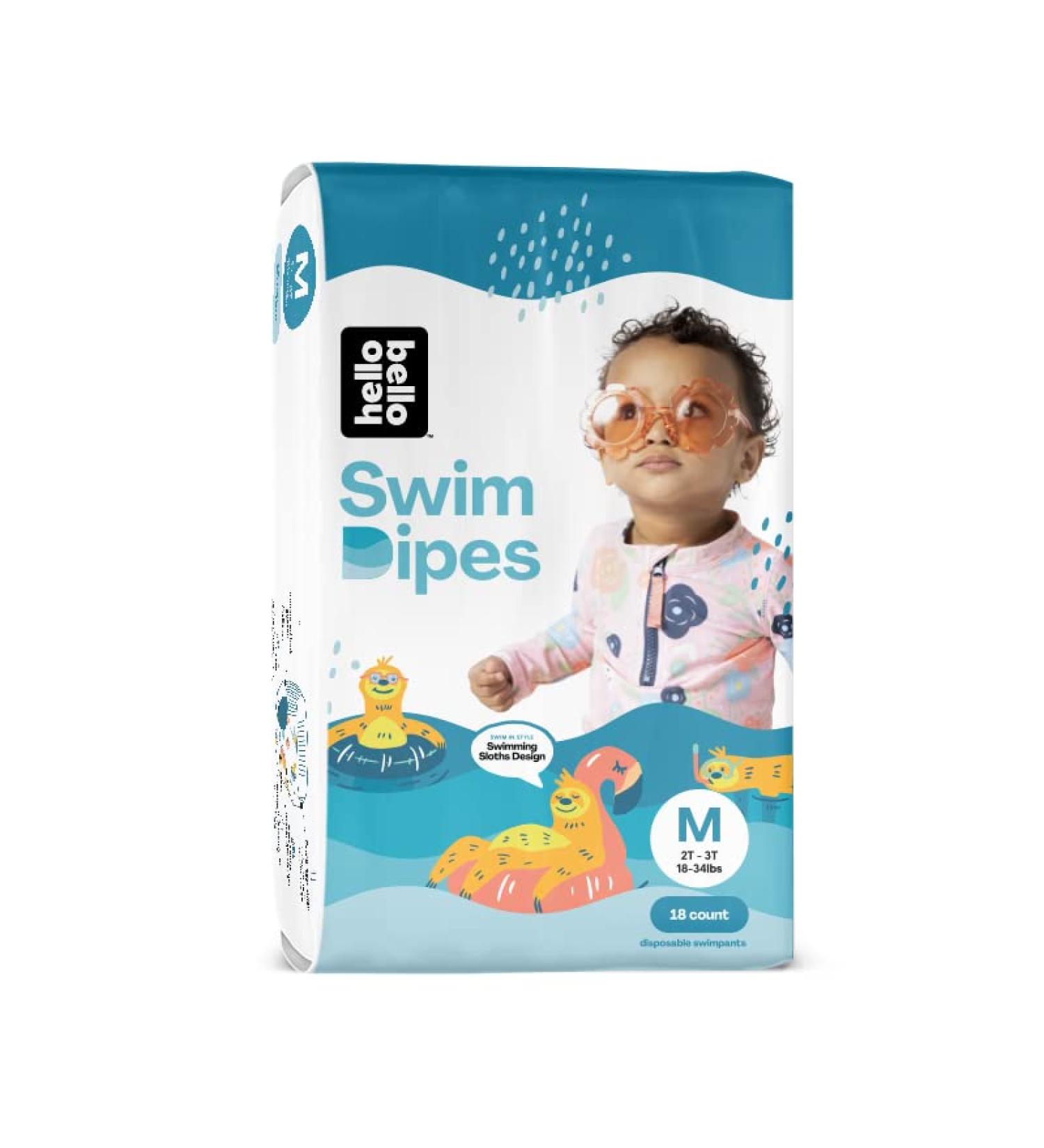 Hello Bello Premium Swim Diapers - Affordable and Eco-Friendly Disposable Swim Dipes for Babies and Kids - Size Medium (Pack of 18) - Buy Online on GoSupps.com