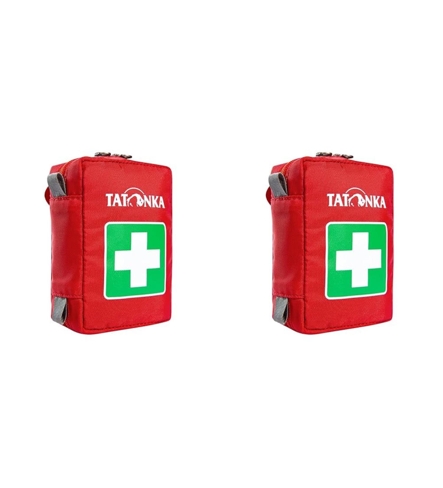 Tatonka First Aid XS Bag - Empty First Aid Kit with Divided Compartment & Belt Loop - Compact Red (10 x 7 x 4 cm) - Perfect for Custom Filling - Pack of 2 - Buy Online on GoSupps.com