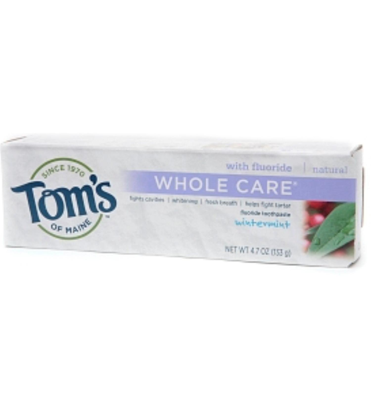 Tom's of Maine Whole Care with Fluoride Natural Toothpaste Wintermint 4.7 oz (Pack of 7) Wintermint 4.7 Ounce (Pack of 7)