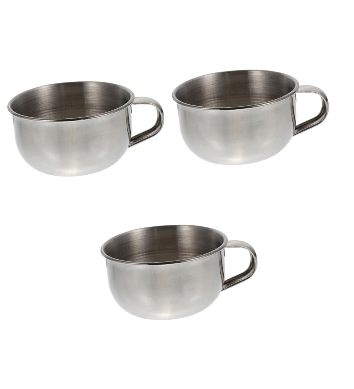 Minkissy 3-Piece Shaving Set - Metal Razor Bowl & Wooden Shaving Cup - Rustproof Steel Gift for Men - Buy Online on GoSupps.com