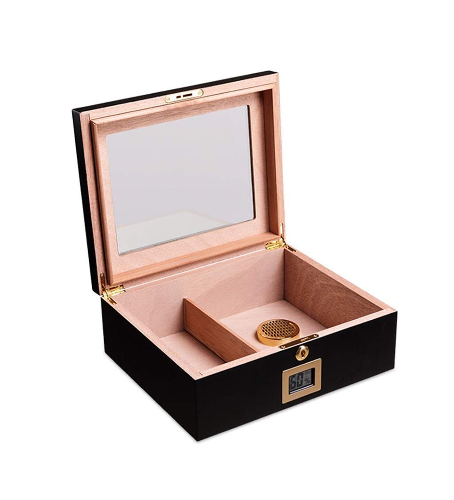 Humidor Cigar Transparent Sunroof Large Capacity Portable Cigar Can Hold 100 - Buy Online on GoSupps.com