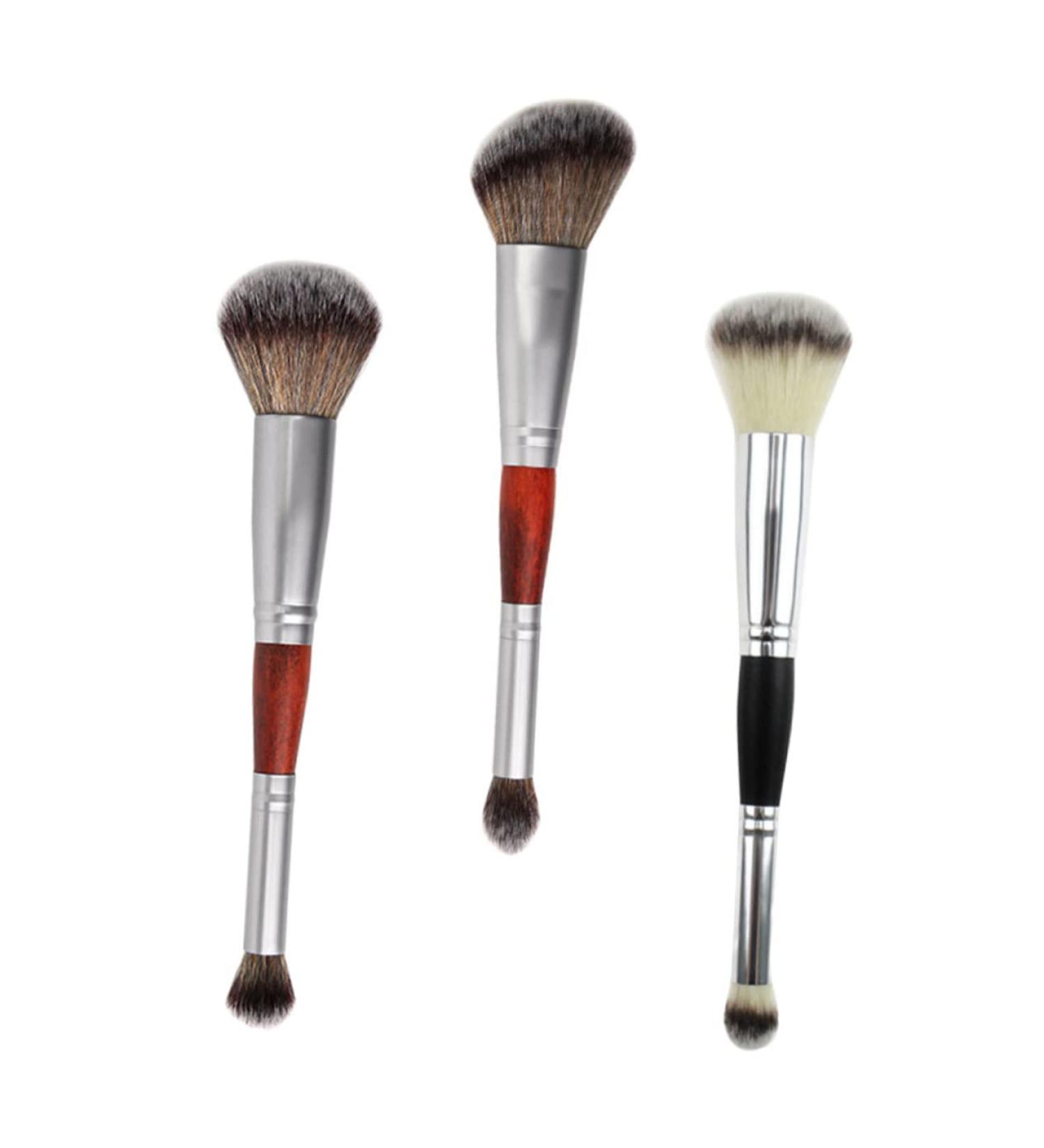 VINTORKY 3pcs Double-ended Makeup Brush Female Makeup Brush Makeup Supplies Blush Brush Wooden Handle - Buy Online on GoSupps.com