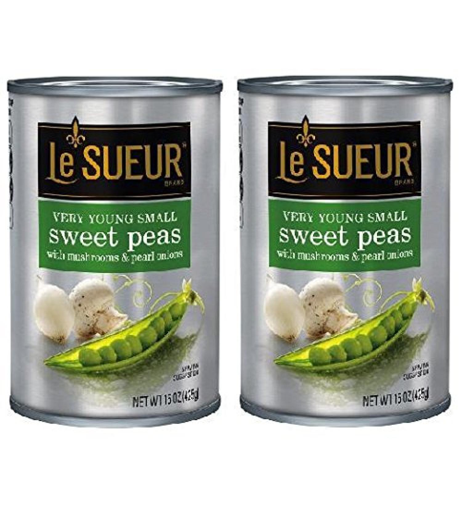 Le Sueur Young Small Peas with Mushrooms & Pearl Onions (2 Pack) 15 oz Cans
