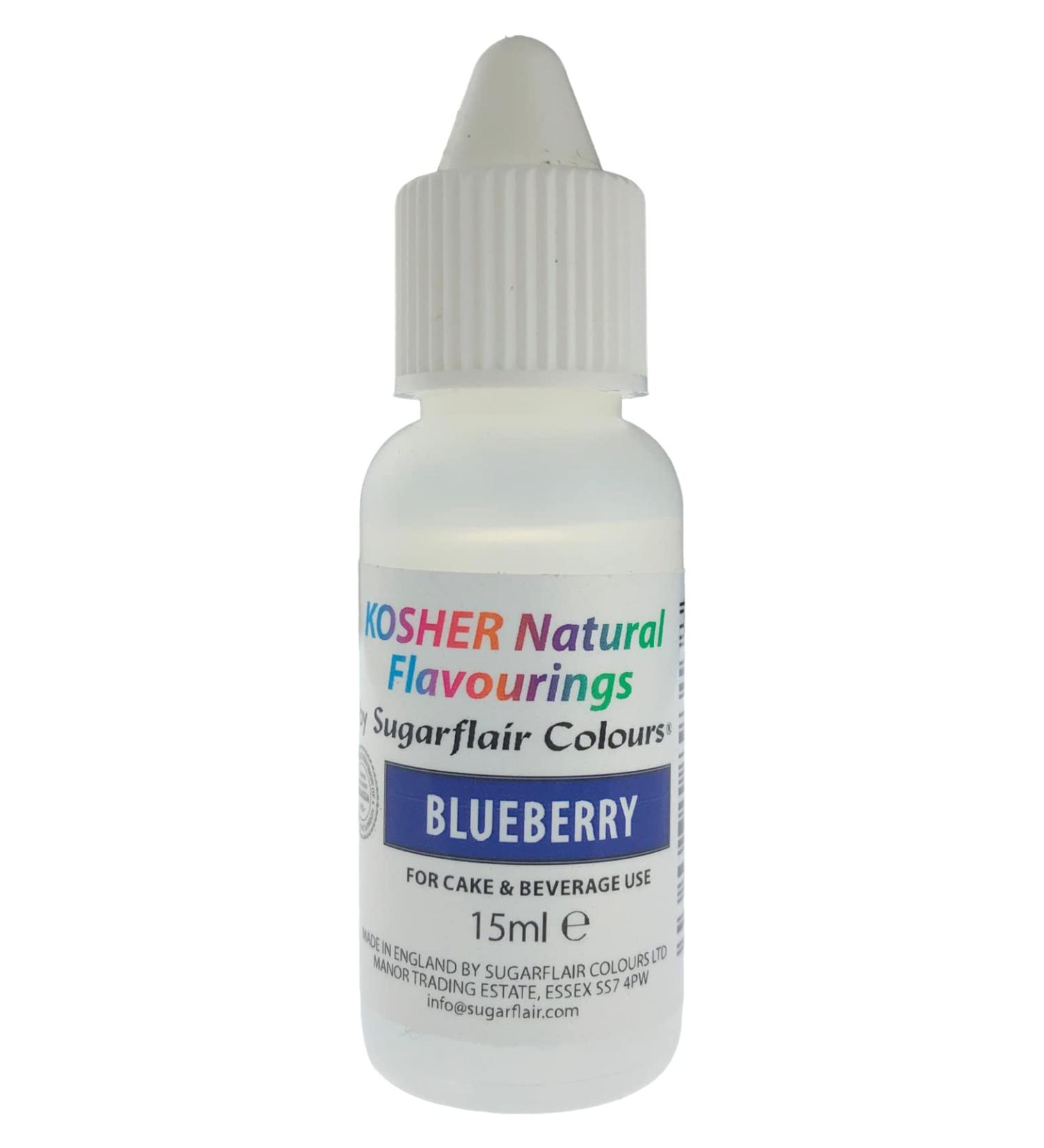 Sugarflair Blueberry Kosher Natural Food Flavouring - Add Flavours to Cakes Ice Creams Chocolates Icings Pack Your Bakes With A Delicious Natural Food Flavour Extract - 15ml