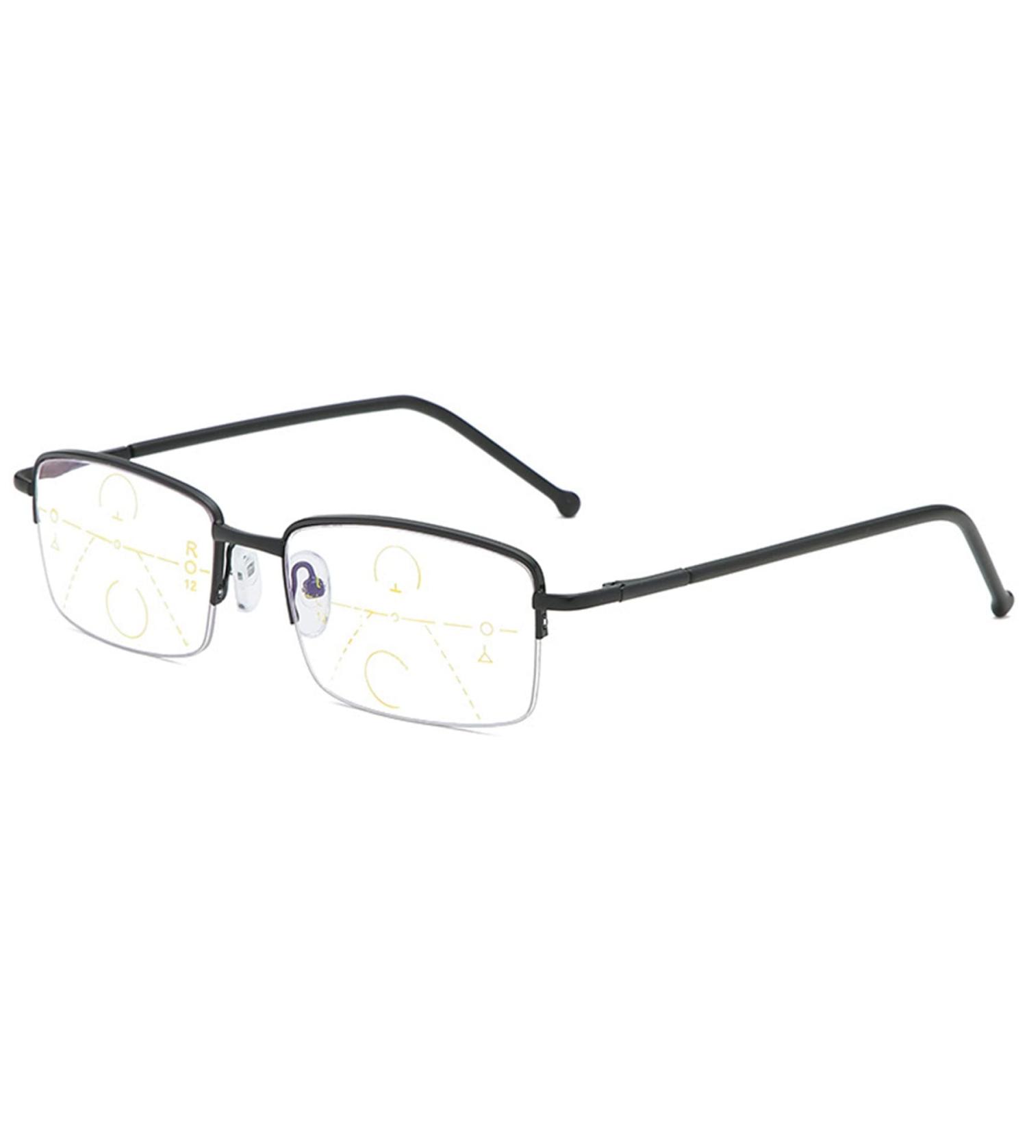 Lanomi Varifocal Glasses | Blue Light Filter Progressive Multifocal Half Frame | UV400 Protection | Reading Glasses for Men & Women | Dioptria 1.0 to 4.0 - Buy Online on GoSupps.com