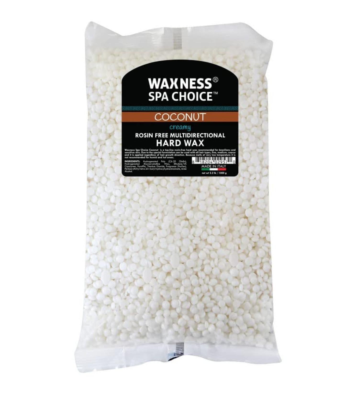 Waxness Spa Choice Coconut Hard Wax 2.2 lb - Rosin Free Multidirectional Formula - Buy Online on GoSupps.com