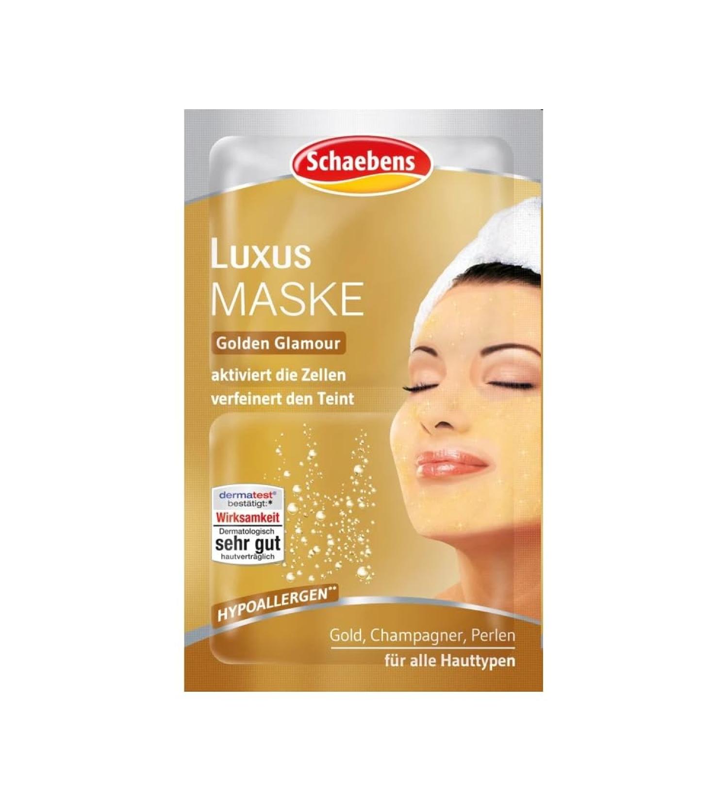 Schaben's luxury mask - with gold champagne caviar and pearls - (15 x 2 units. 5 ml per unit - for 30 applications) - for all skin types
