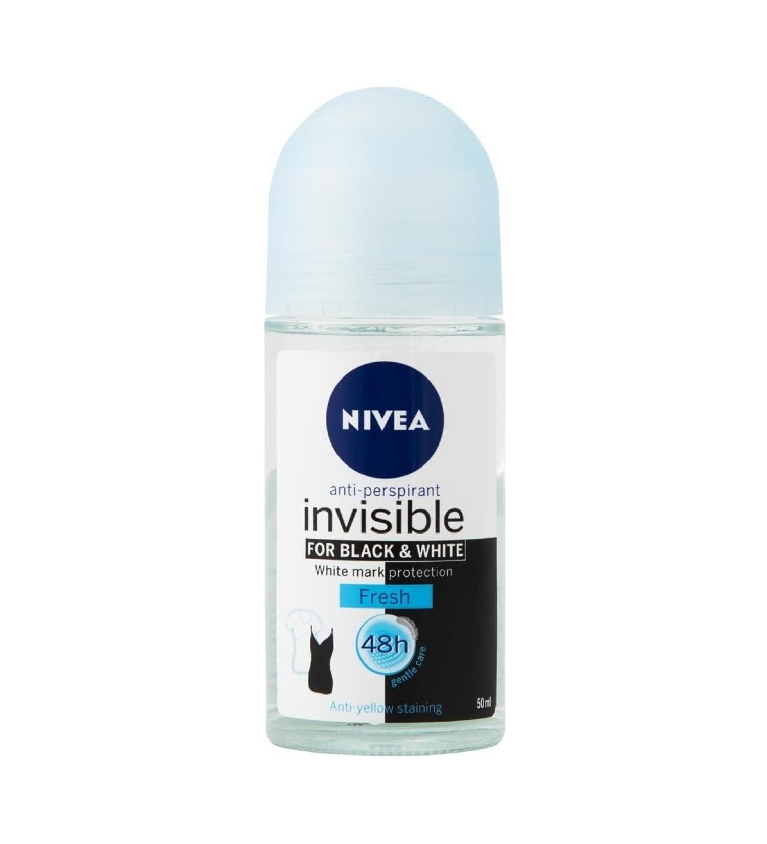 NIVEA 'Nivea Deo Roll-On Femmes Invisible Black & White Original Anti Anti-transpirant-3er Pack (3X 50ML)