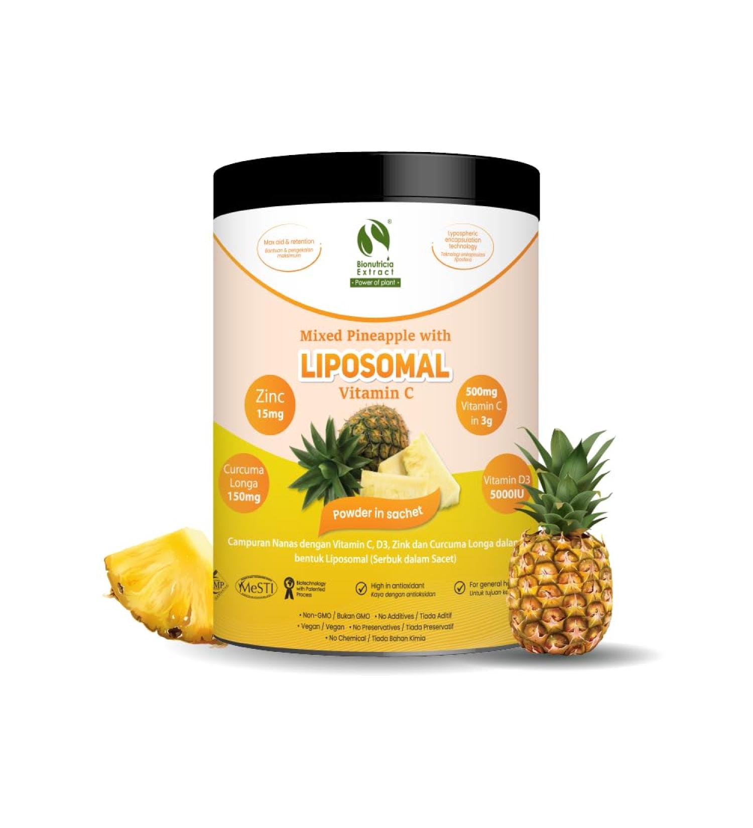 Liposomal Vitamin c Enhanced with Pineapple Extract (20 sachets) - Buy Online on GoSupps.com