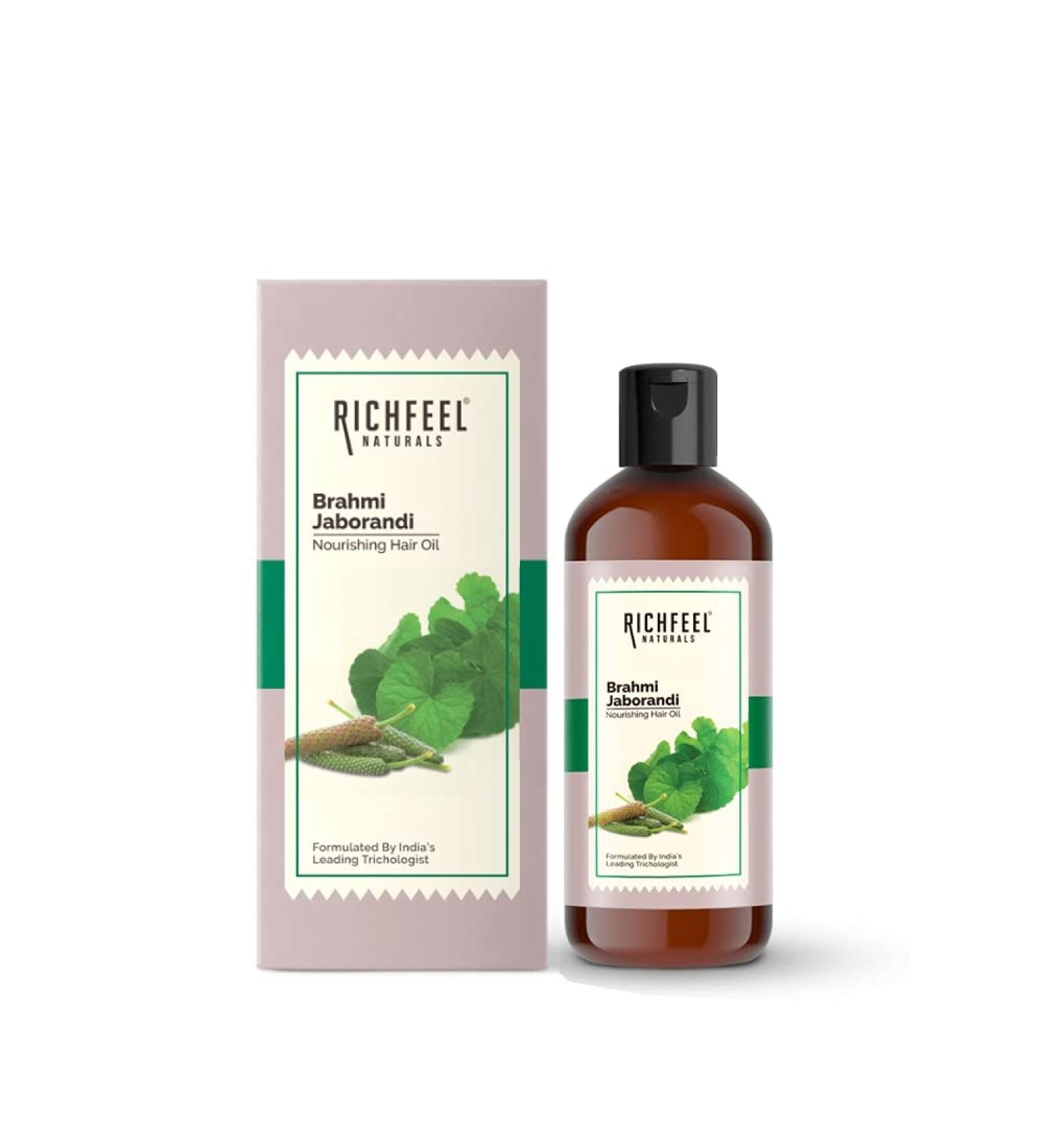 Richfeel Brahmi Jaborandi Hair Oil 100ml - Promotes Hair Growth and Strengthens Hair - Buy Online on GoSupps.com