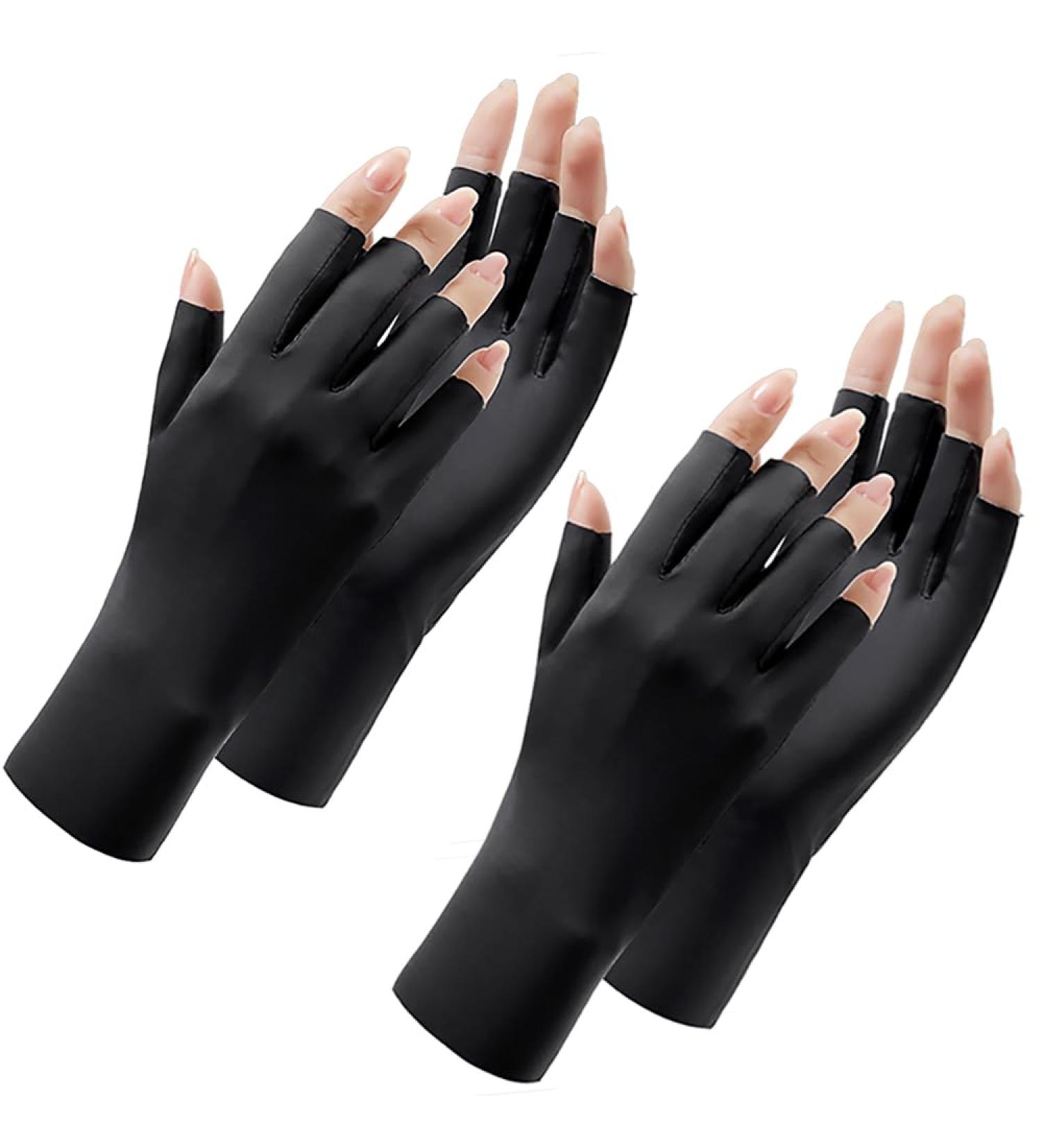 2 Pairs Uv Gloves for Gel Nail Lamp UV Protection Gloves Nail Art Skin Care Fingerless Anti UV Glove UPF50+ UV Gloves for Nails UV Protection Gloves for Gel Manicure UV Manicure Gloves for Women - Buy Online on GoSupps.com