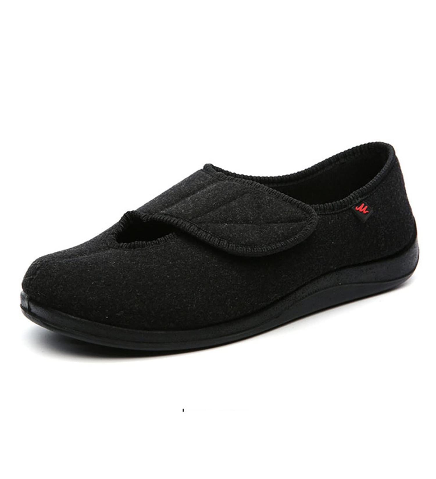 Yytcsjz Adjustable Men's Diabetic Slippers - Wide Air Cushion Lightweight Walking Shoes for Elderly - Black - Buy Online on GoSupps.com