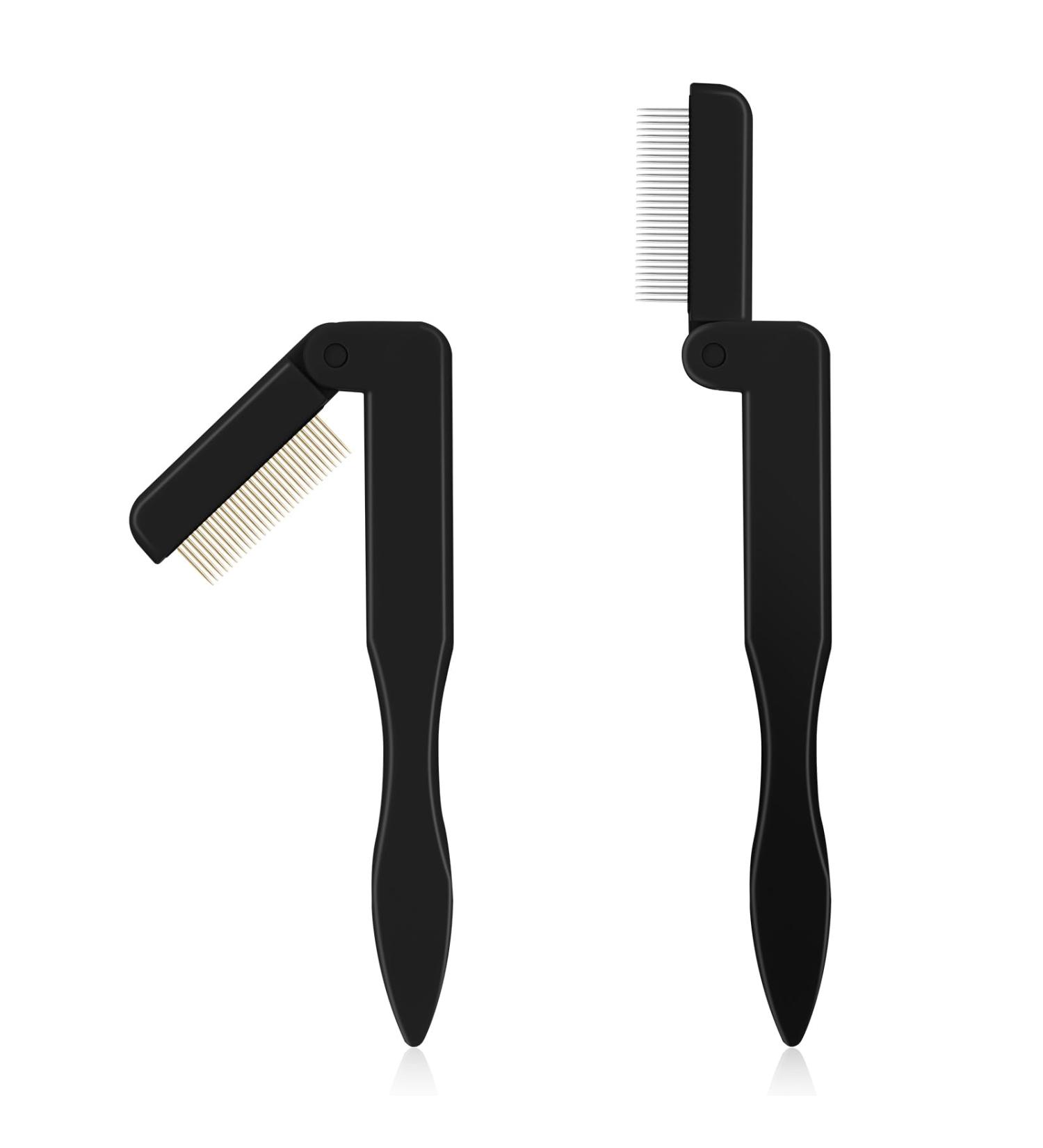 2 Pcs Stainless Steel Folding Eyelash & Eyebrow Comb - Professional Lash Separator Tool for Makeup | International Shipping Available - Buy Online on GoSupps.com