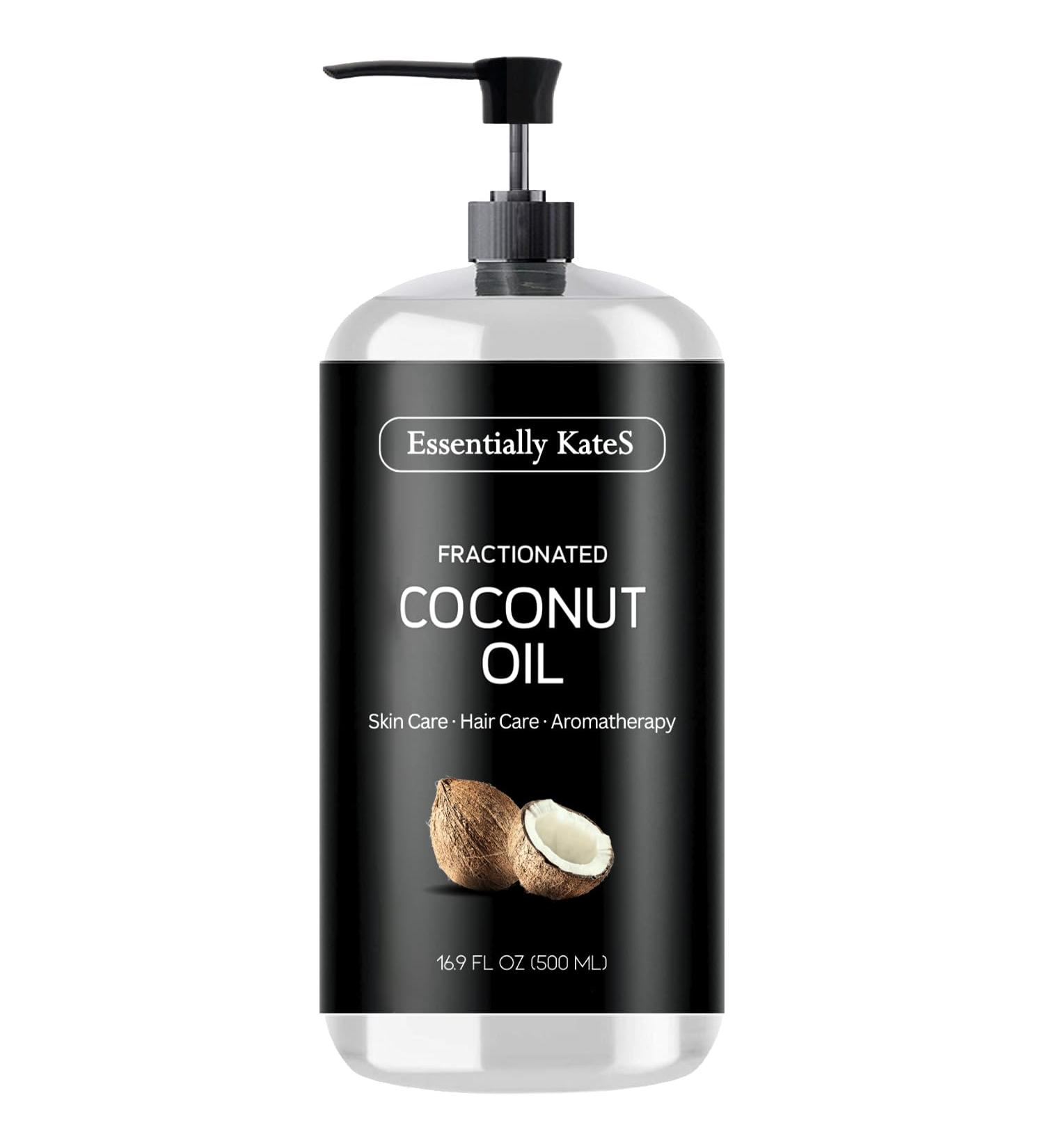 Essentially KateS Fractionated Coconut Oil - Body & Hair Carrier Oil, 16.9 Fl Oz (500ML), No Scent 16.9 Fl Oz (Pack of 1) - Buy Online on GoSupps.com