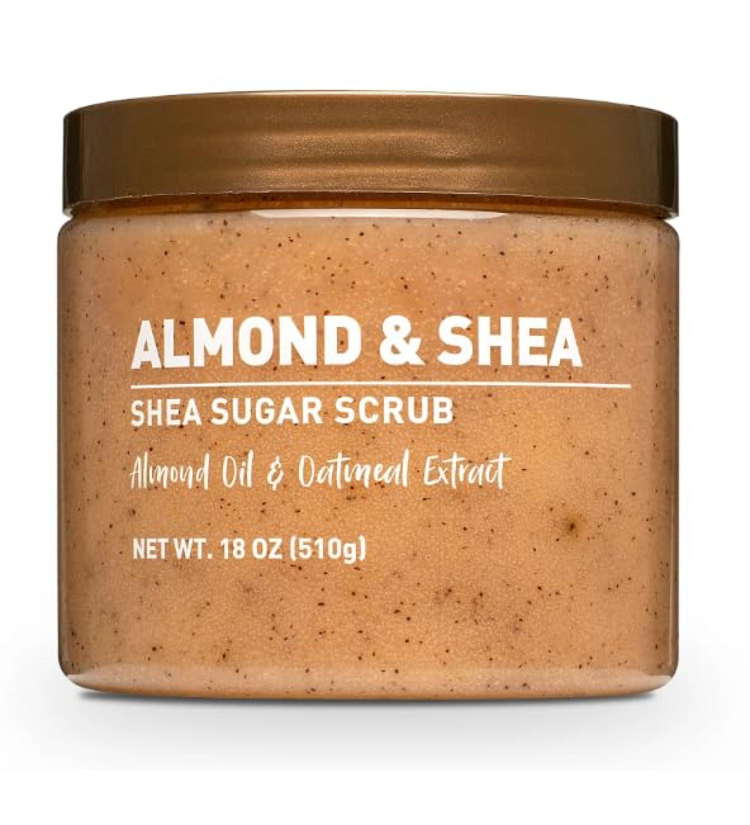 Almond & Shea Sugar Body Scrub with Almond Oil and Oatmeal Extract 18 oz