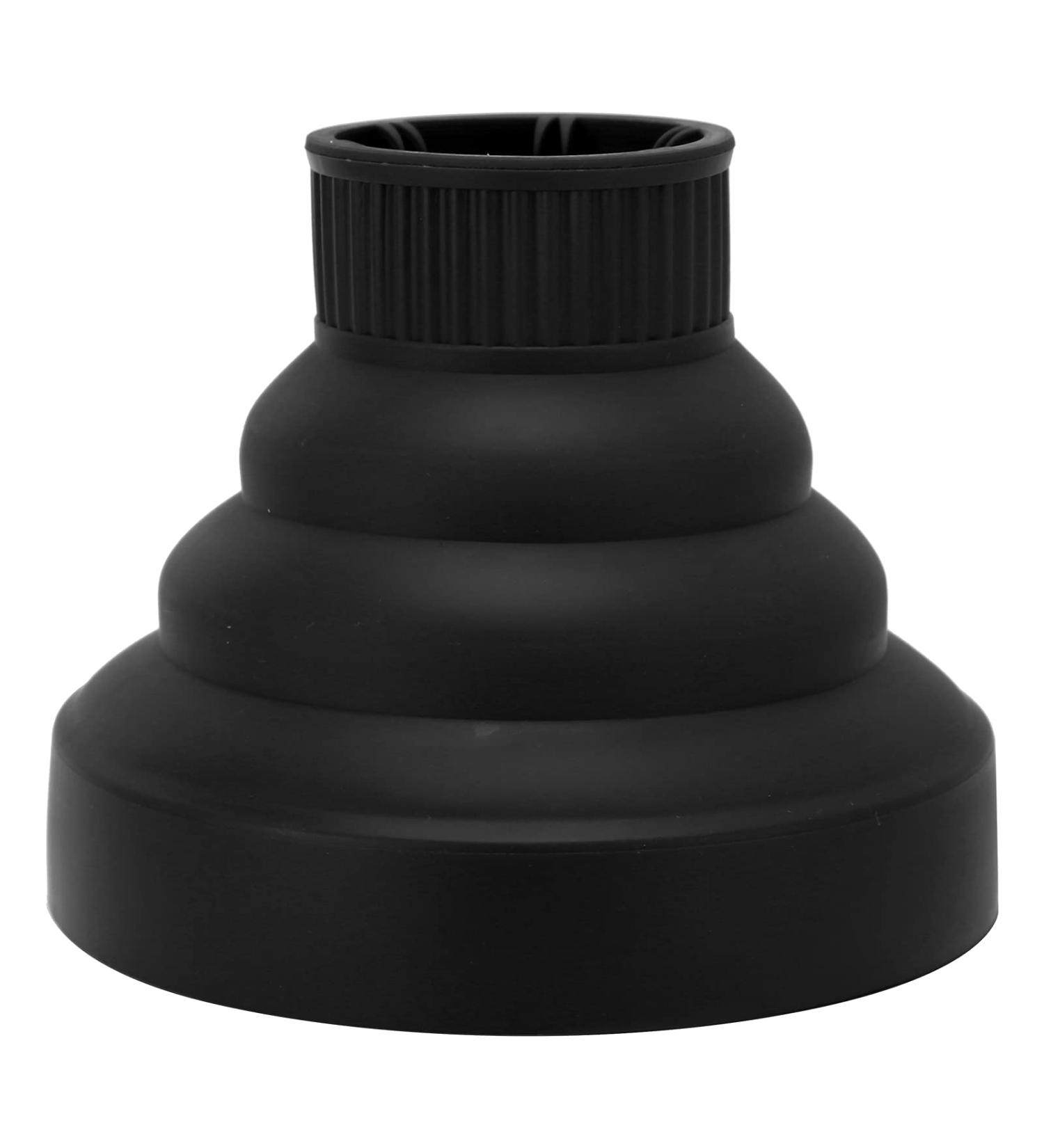 Premium Diffuser Hair Dryer for Curly Hair - Universal Collapsible Silicone Attachment | Portable & Foldable | Hair Hunger (Black) - Buy Online on GoSupps.com