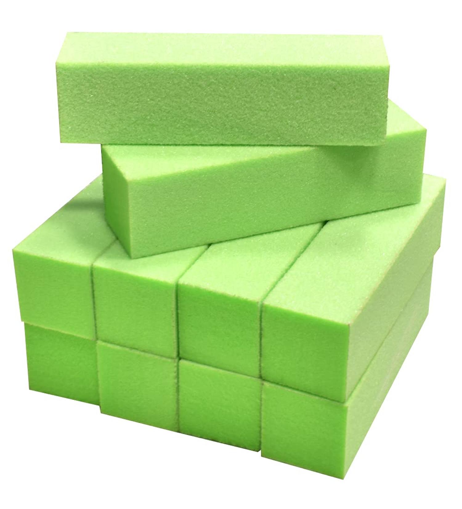 Karlash Nail Buffer 4 way sanding Block Green White 60/150 Grit Nail Art Manicure Pedicure File 10 PCS