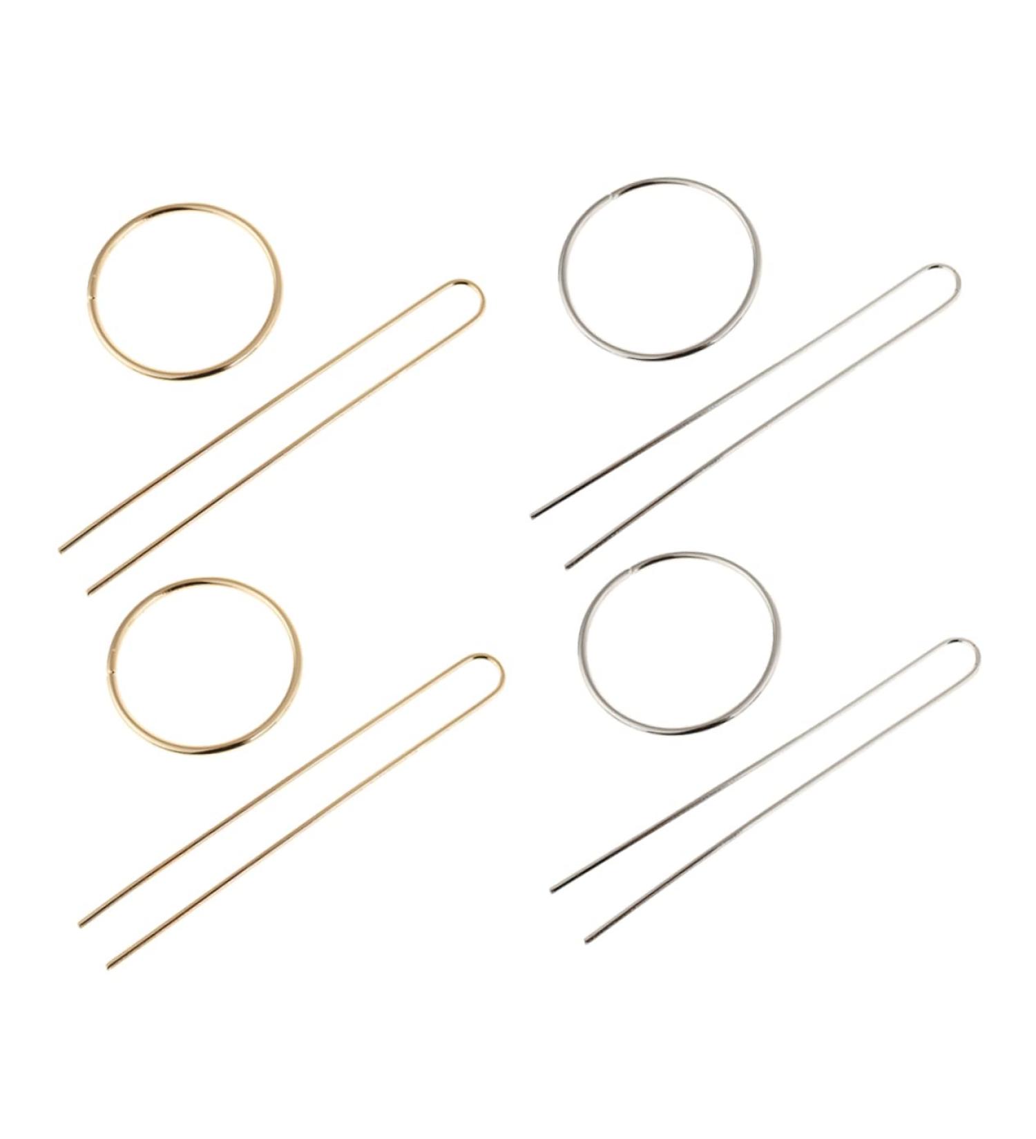 Mikinona U-shaped Hair Stick Womens Hair Clips 4 sets Women Clip Hairpin Headdress Alloy Stick Simple U-shaped Fork Bun Girl Styling Accessory Hair Womens Hair Accessories Hair Fork - Buy Online on GoSupps.com