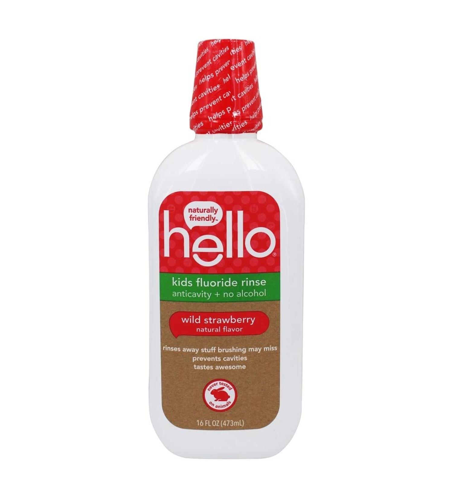 Hello Kids Fluoride Rinse Mouthwash Wild Strawberry - 16 fl. oz. (372706) - Buy Online on GoSupps.com