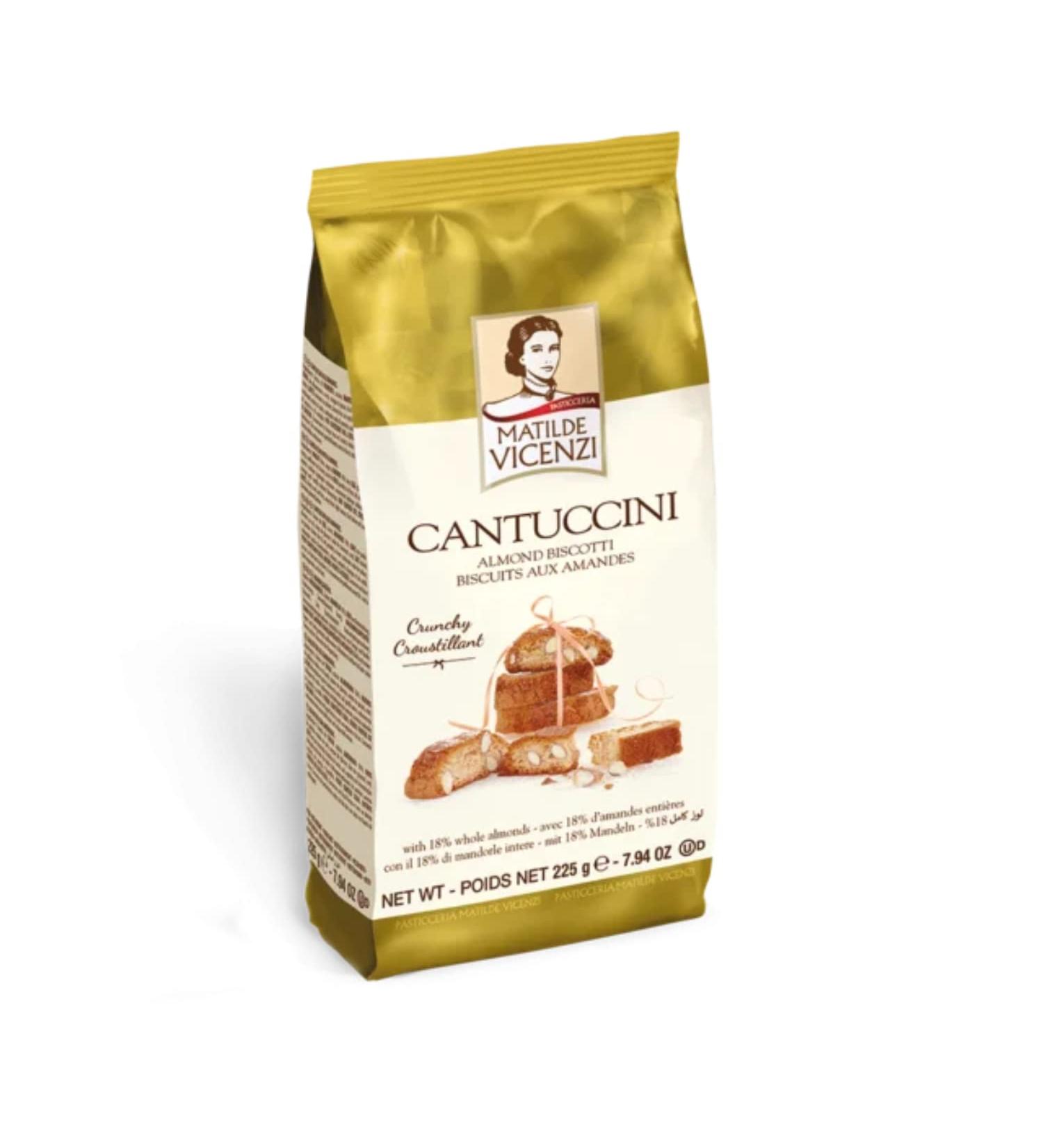 Matilde Vicenzi Cantuccini Almond Biscotti - Timeless Classic Crunchy Tuscan Pastry - Authentic Bite-Size Italian Biscuits With Real Whole Almonds For Coffee Tea Or Wine - Kosher Dairy - 7.93 oz Bag - Buy Online on GoSupps.com