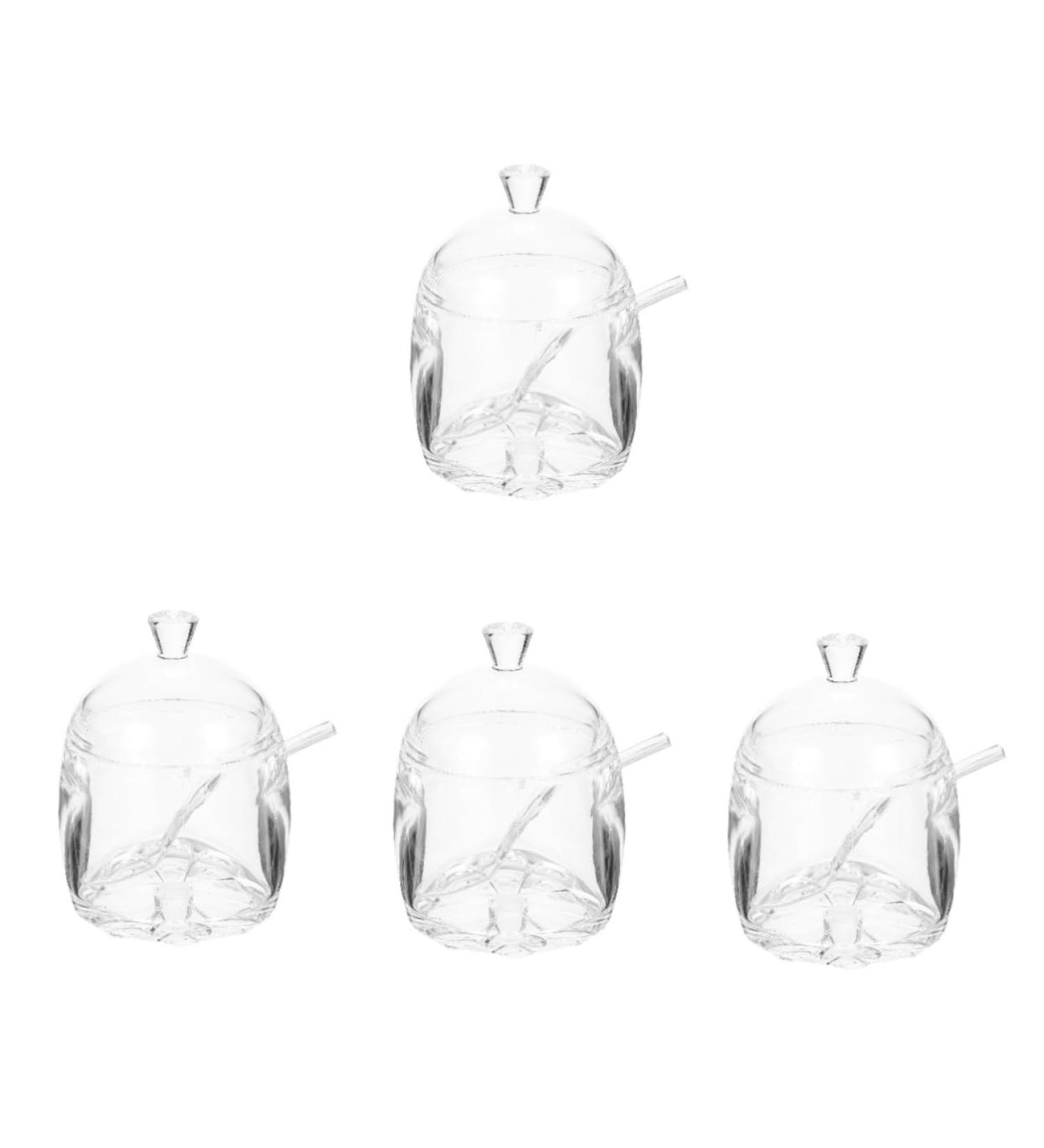 Zerodeko Clear Container Coffee Container 4pcs Spice Jar Salt Shaker Acrylic Household Ornament Container Condiment Bottle - Buy Online on GoSupps.com