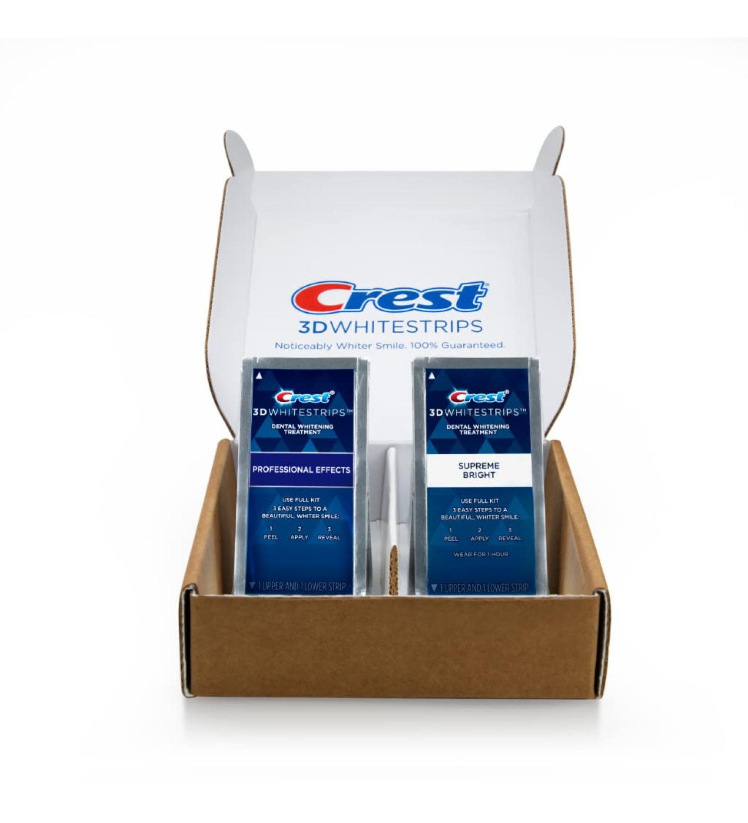 Crest 3D Whitestrips Professional Effects + Supreme Bright Boost | At-Home Teeth Whitening Kit - 27 Treatments Up to 26 Levels Whiter - International Shipping Available - Buy Online on GoSupps.com