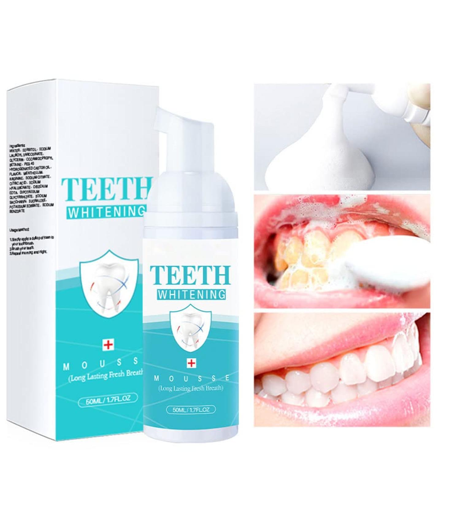 Saveuppro Teeth Whitening Mousse Mousse de blanchiment des dents Dentifrice dentifrice en mousse ultra fine Mousse Dentifrice D contaminant Blanchissant Brighter Teeth Dentifrice Haleine Fra che - Buy Online on GoSupps.com