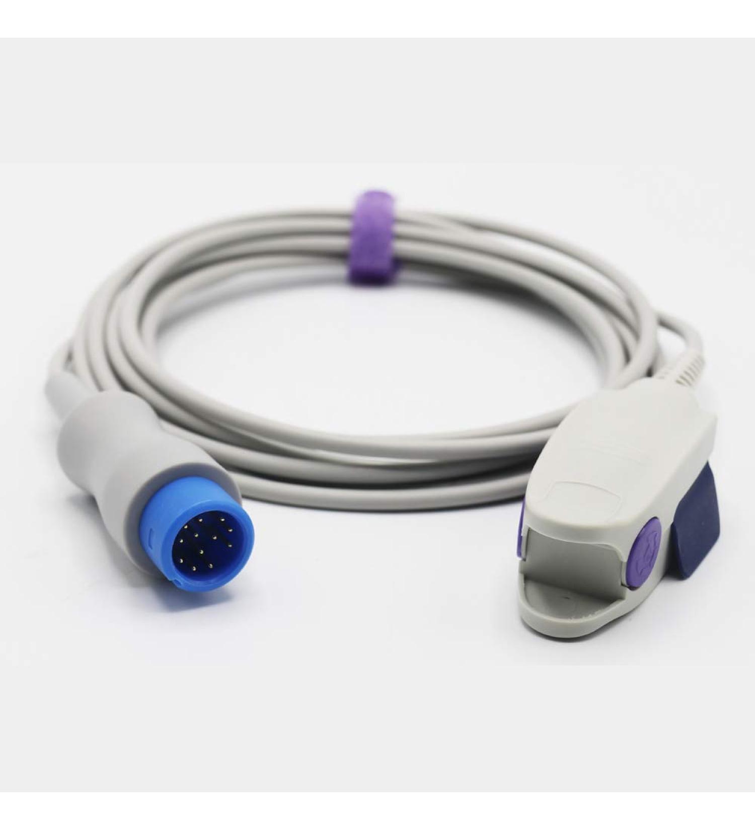 Sino-K Mindray SPO2 Sensor - Masimo Tech Finger Clip 24.8m 12 Pins CE/FDA Certified - International Shipping Available - Buy Online on GoSupps.com