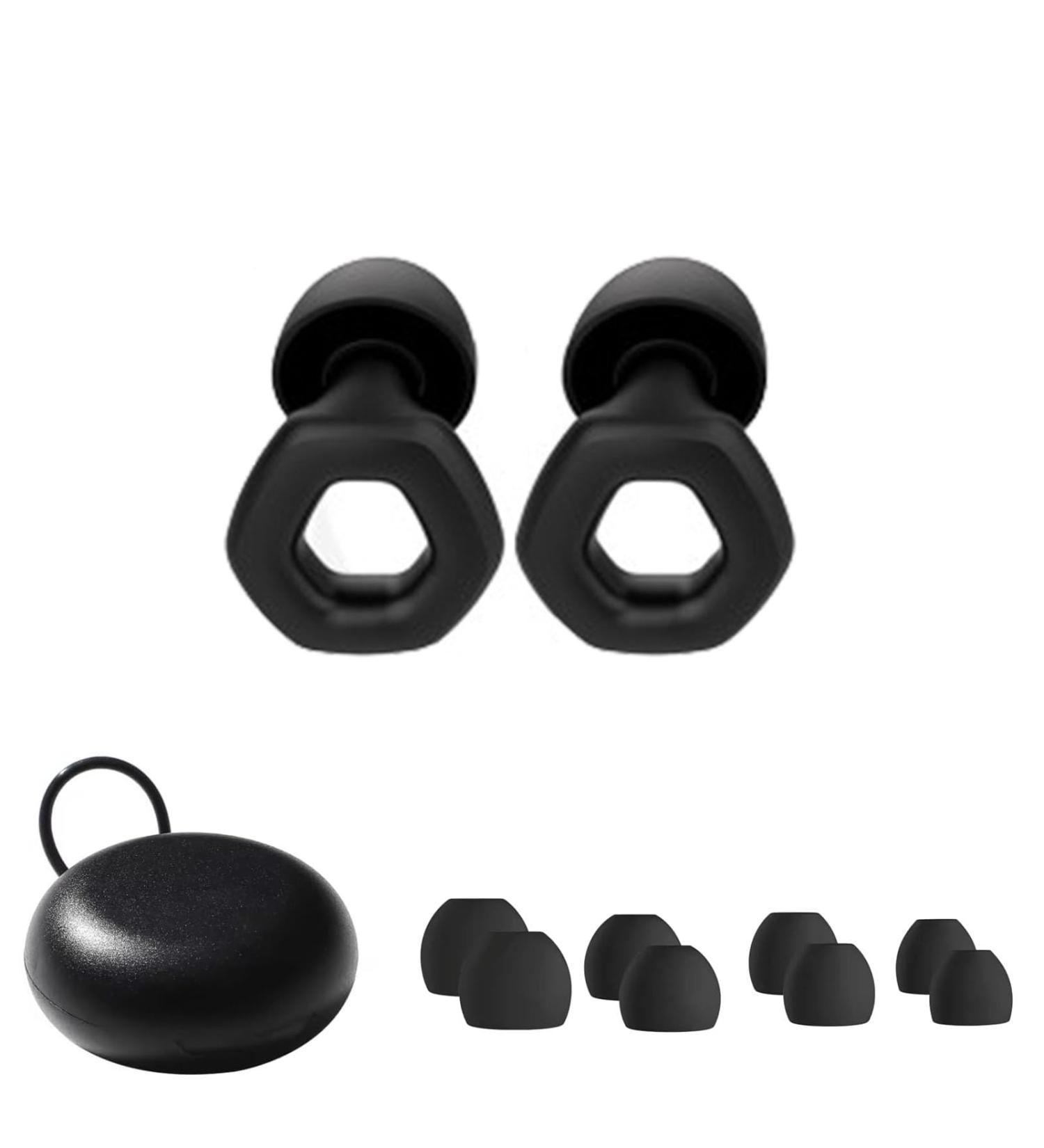 Ear Plugs for Sleeping Super Soft Reusable Earplugs for Sleep High Fidelity Hearing Protection With 8 pc Earplug cap(XS/S/M/L) Used for noise reduction sleep noise sensitivity work learning Black - Buy Online on GoSupps.com