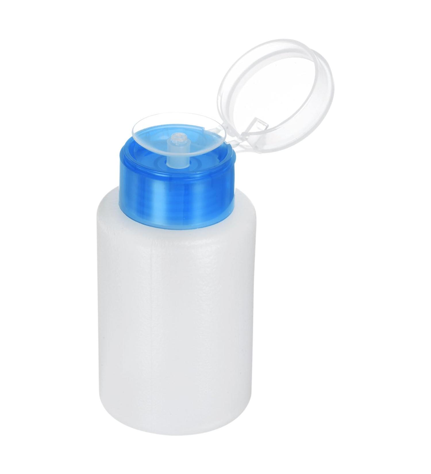 sourcing map Solvent Alcohol Dispensers 180ml(6.1oz) Straight Push Down Liquid Dispenser Pump with Sealing Stainless Steel Lid for Acetone Cleanser Polish Remover Blue Straight Blue - Buy Online on GoSupps.com