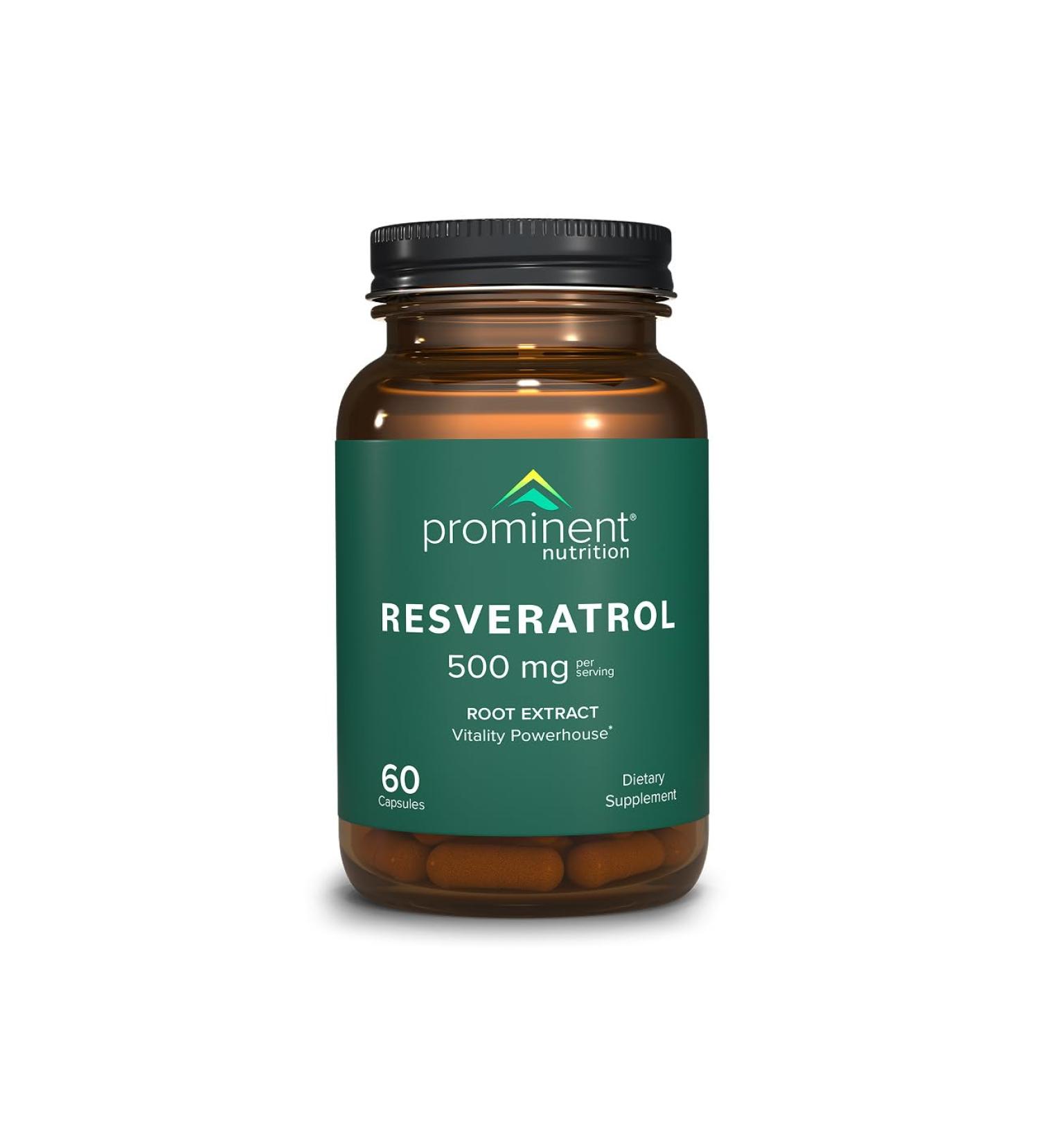 Prominent Nutrition Resveratrol Supplement Anti-Aging and Immune Support 98% Pure Trans-Resveratrol Supplement 500 mg 30 Day Supply - 1 Pack 60 Count (Pack of 1) - Buy Online on GoSupps.com
