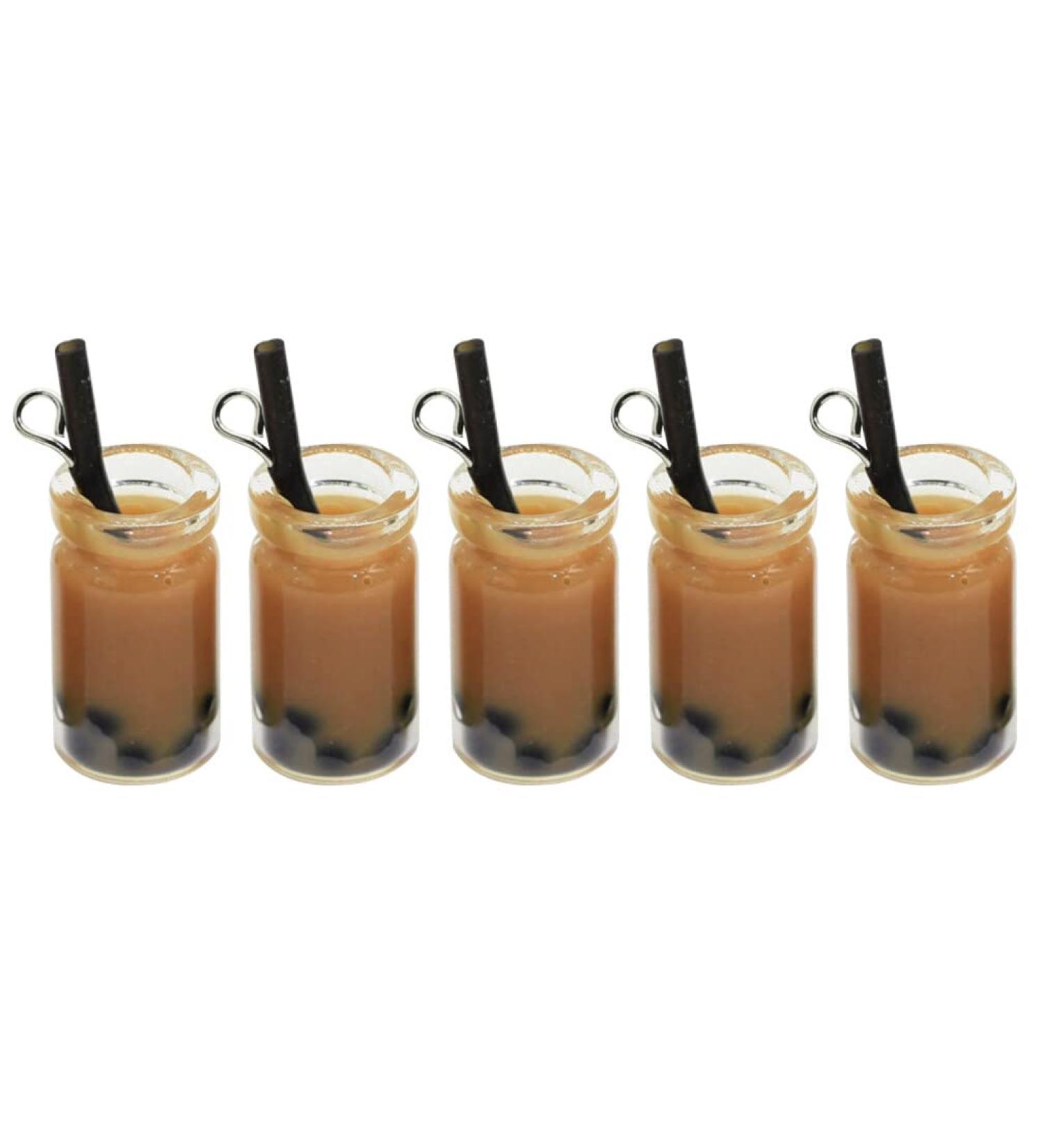 TEHAUX 20pcs Glass Pendant Tea Cup Charms Coffee Cup Photo Props Milk Tea Miss Drink Cup Three-dimensional Coffee 1X1.8CM - Buy Online on GoSupps.com