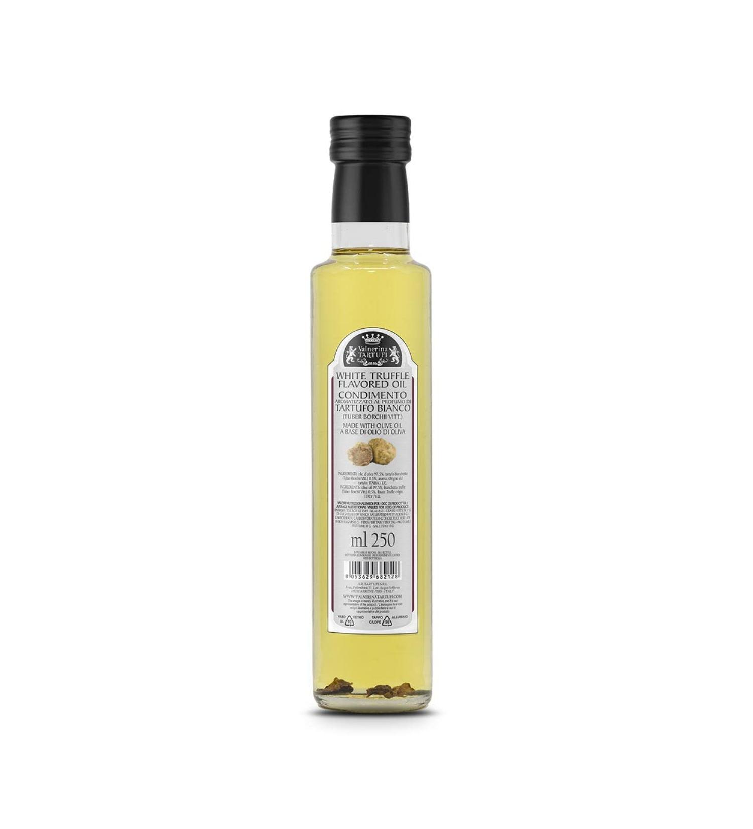 Valnerina Tartufi White Truffle Oil | Truffle Flavoured Olive Oil Condiment for Gourmet Cooking & Seasoning | Bottle 250 ml. - Buy Online on GoSupps.com