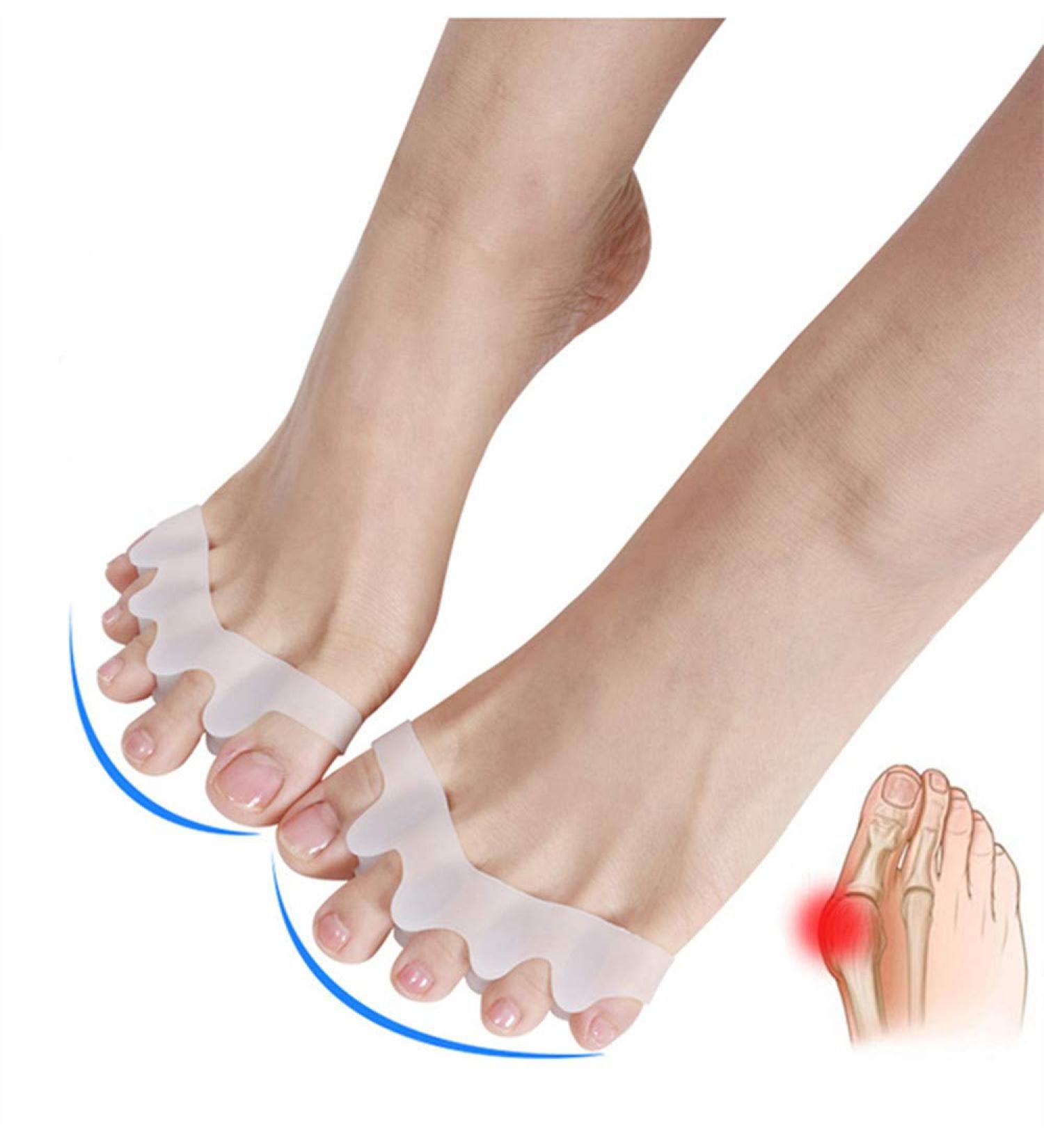 Soft Gel Toe Spreader for Hallux Valgus Relief - 2 Pairs Silicone Toe Separator | Unisex Bunion Care - Buy Online on GoSupps.com